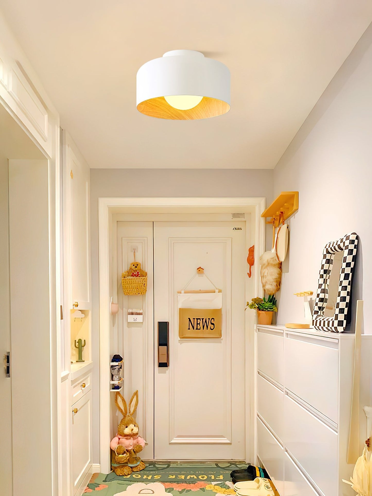 Lumosphere Ceiling Light | Metal, Glass | Wood Grain Hydrographics