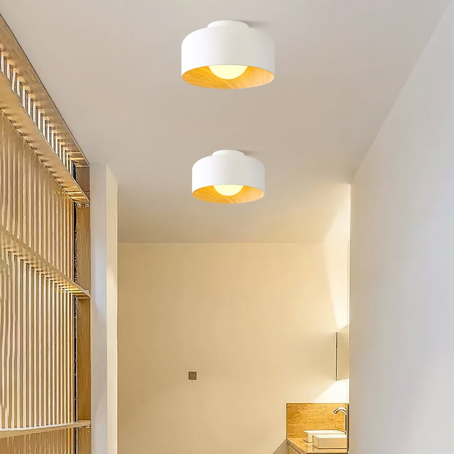 Lumosphere Ceiling Light | Metal, Glass | Wood Grain Hydrographics