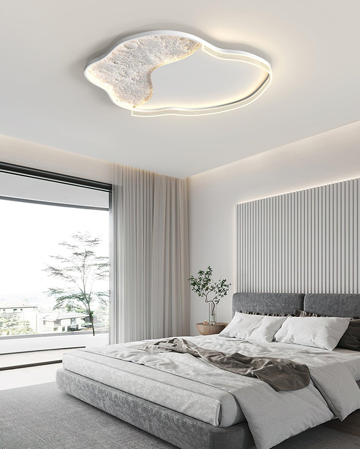 Lunar Led Ceiling Lamp | Aluminum Acrylic | White Black