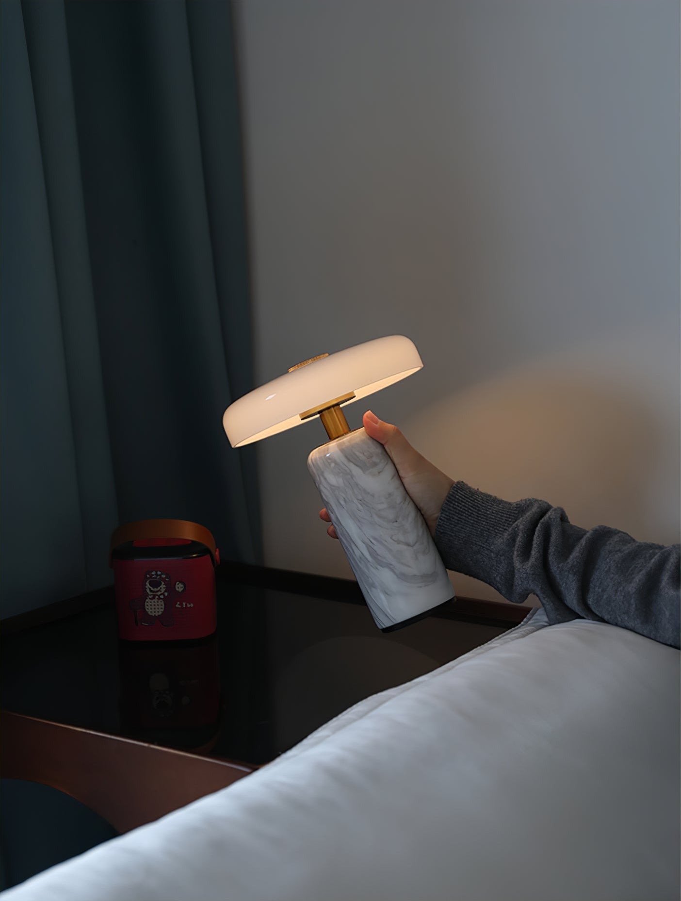 Lunara Marble Table Lamp | Marble & Glass | Black/White/Brown