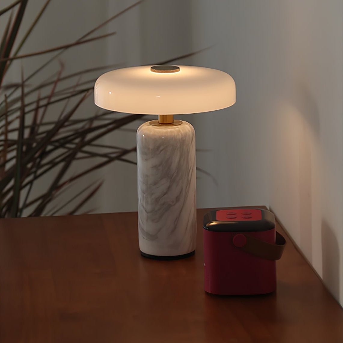 Lunara Marble Table Lamp | Marble & Glass | Black/White/Brown