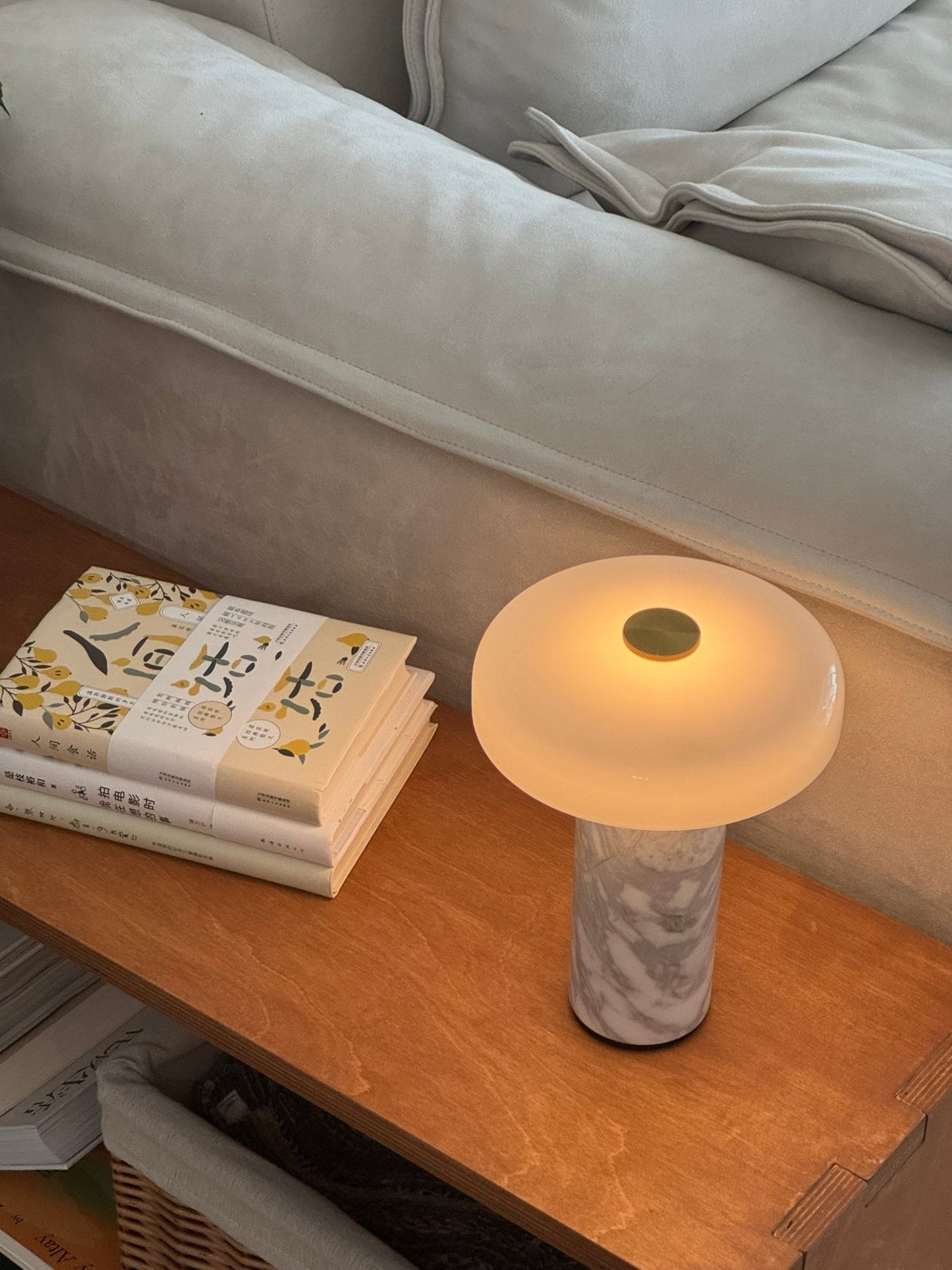 Lunara Marble Table Lamp | Marble & Glass | Black/White/Brown