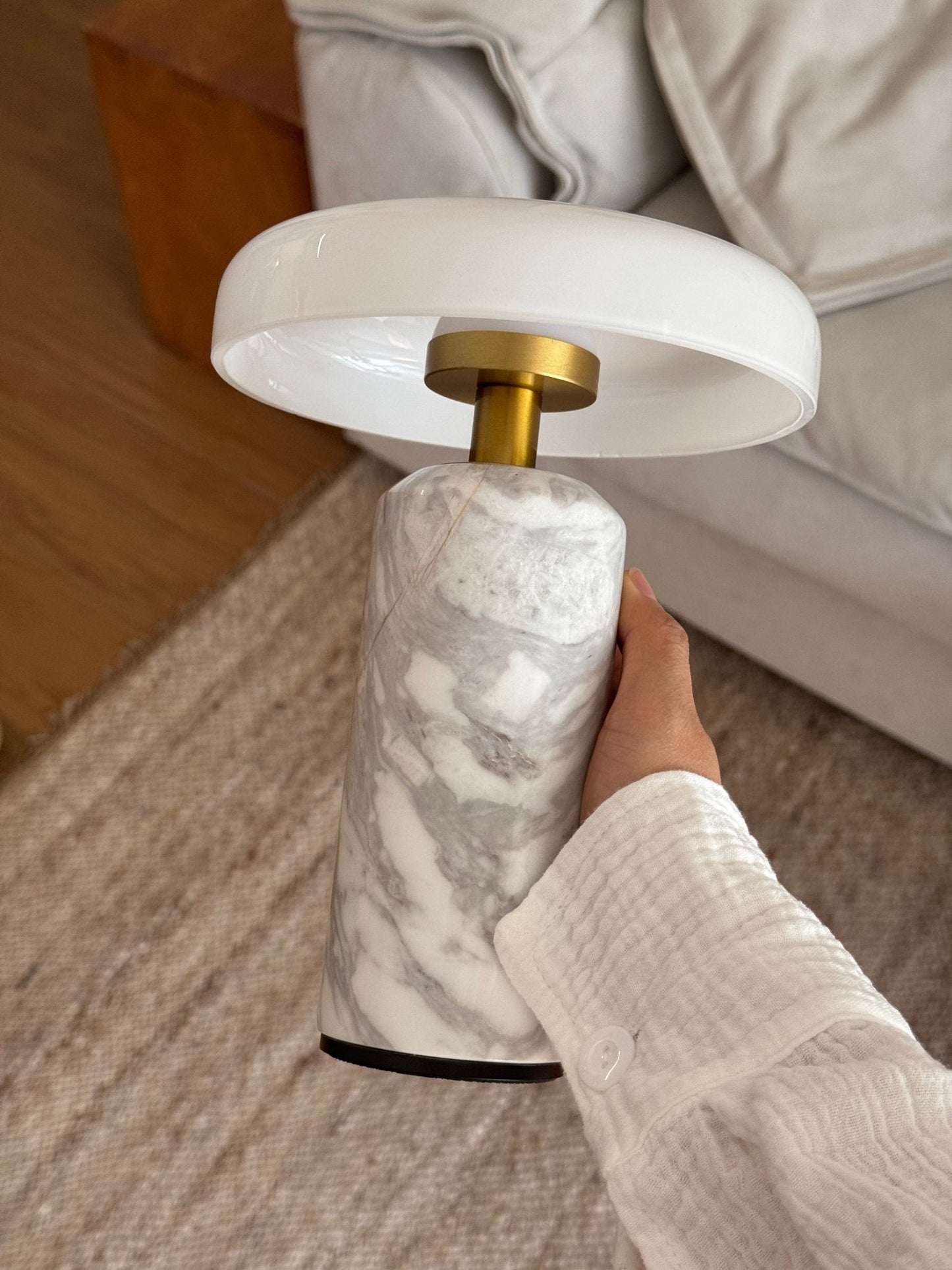 Lunara Marble Table Lamp | Marble & Glass | Black/White/Brown