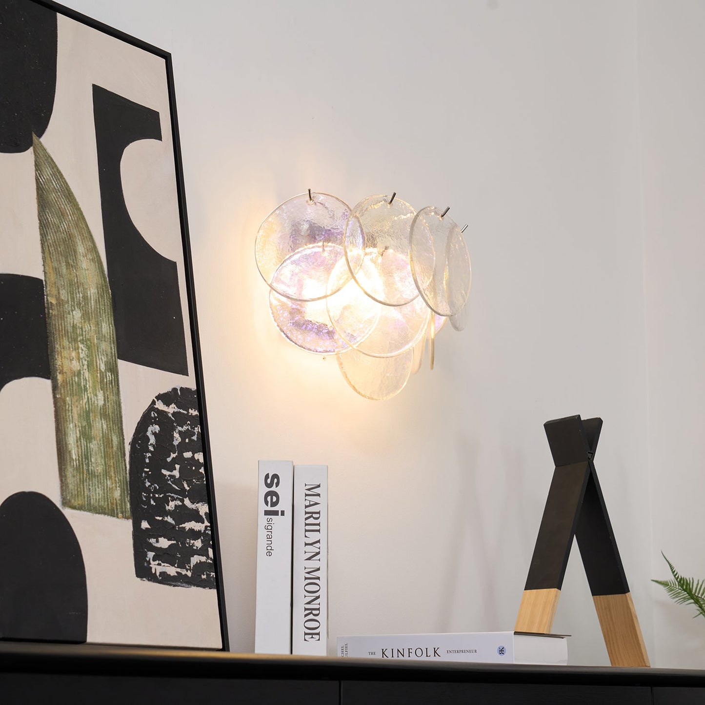 Lunaria Disc Murano Wall Lamp | Murano Glass | Blue, Green, Orange, Pink, White, Clear