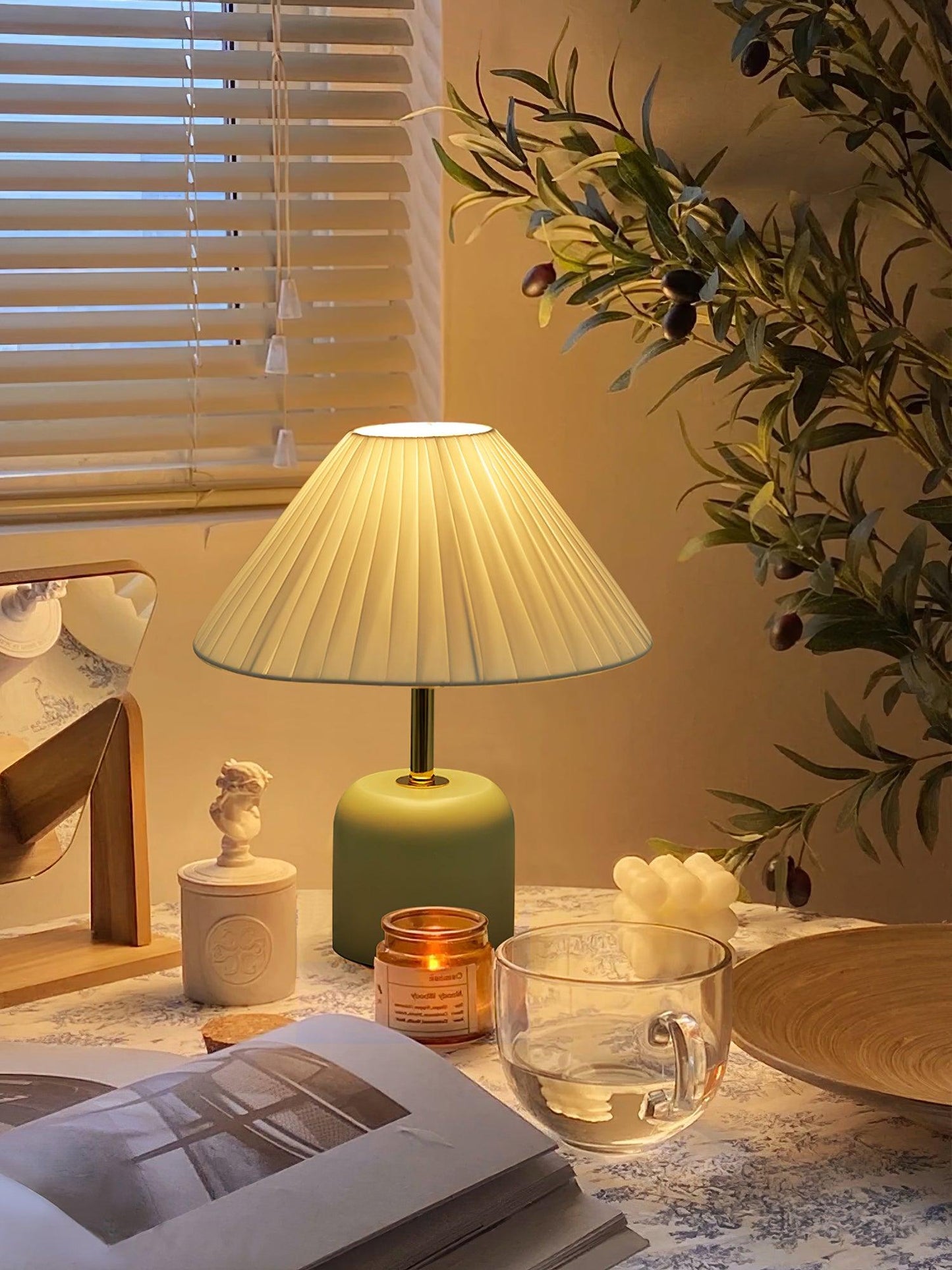 Ceramic Table Lamp | Sea Blue Finish | 29cm Height