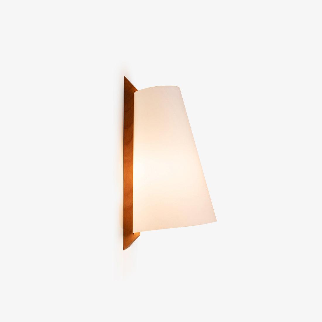 Lupe Wall Lamp | Solid Wood & Fabric | Walnut & White