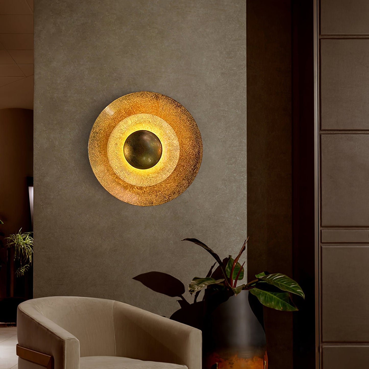 Machine Wall Lamp | Metal, Gold Foil | Various Sizes