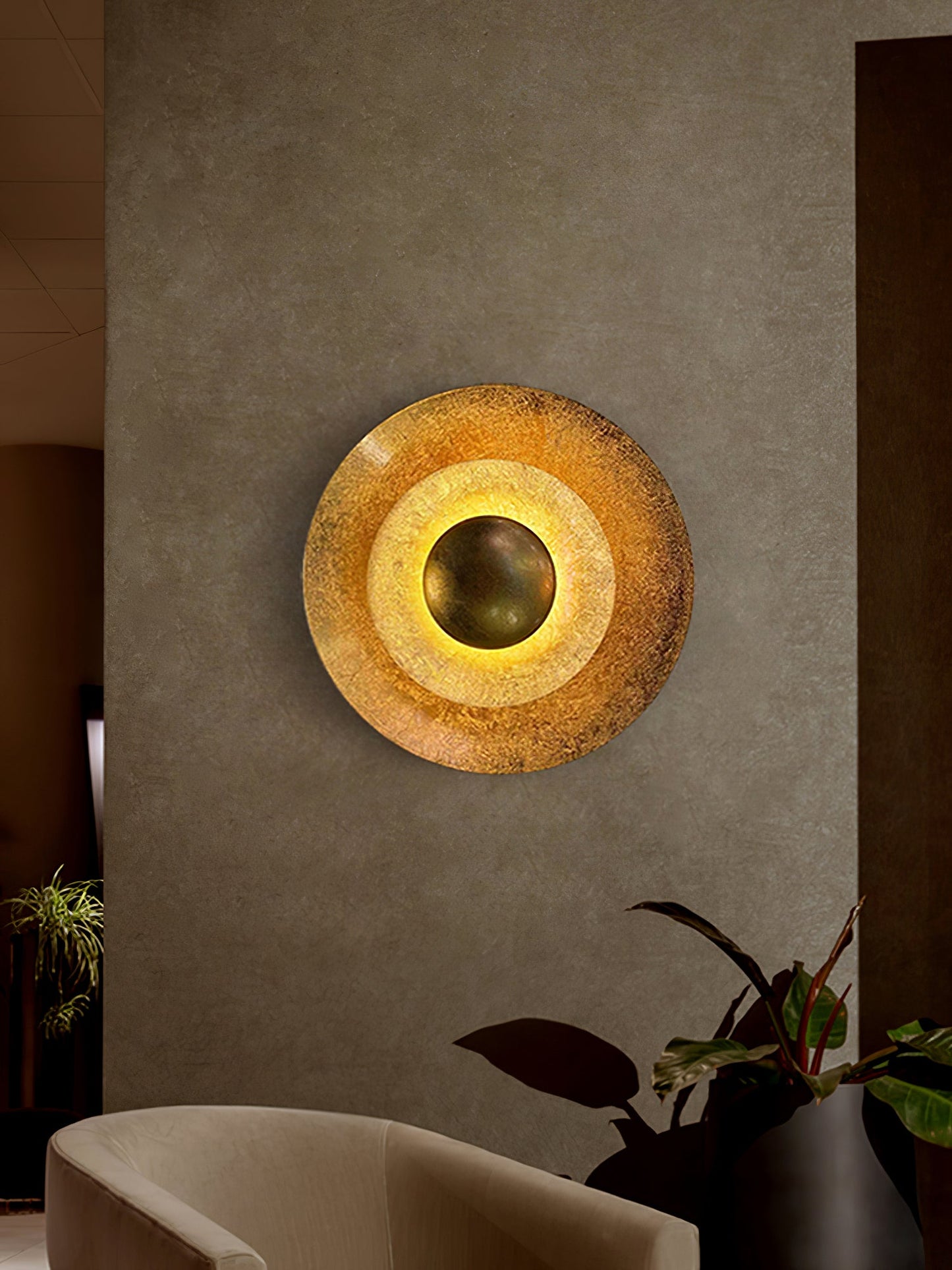 Machine Wall Lamp | Metal, Gold Foil | Various Sizes