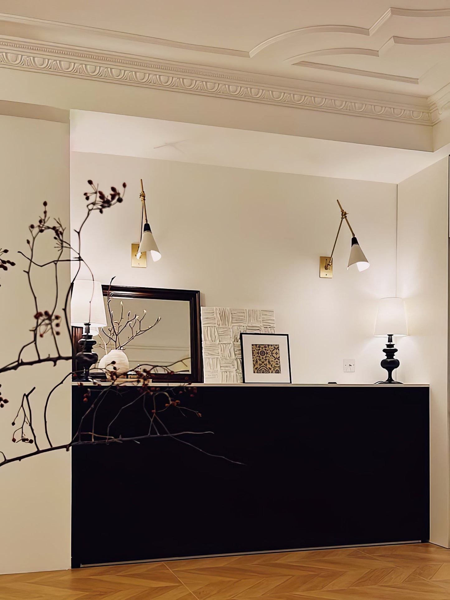 Magari Wall Lamp | Adjustable Metal & Glass Design | White, Black, Brass