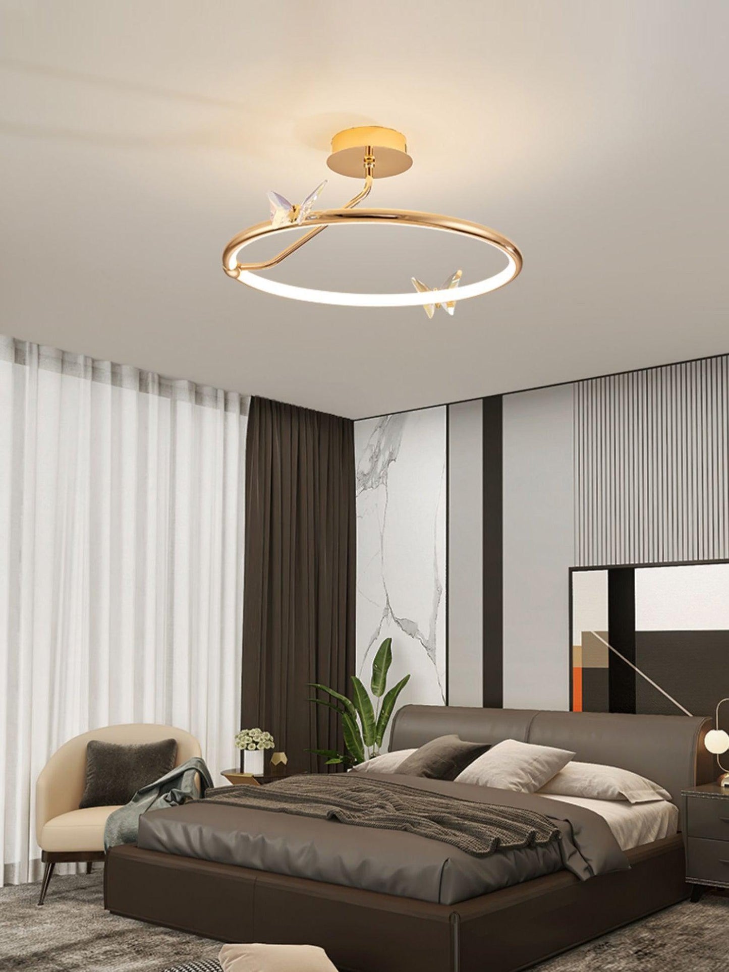 Magic Butterfly Ceiling Lamp | Aluminum Alloy & Crystal | Gold or Transparent