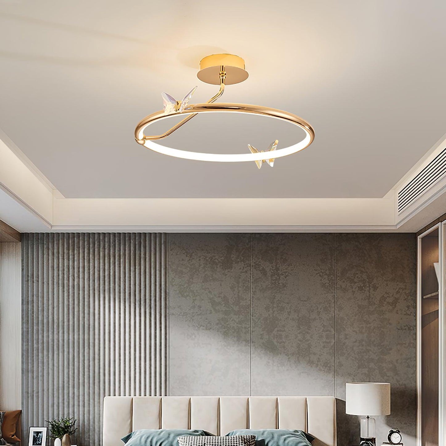 Magic Butterfly Ceiling Lamp | Aluminum Alloy & Crystal | Gold or Transparent
