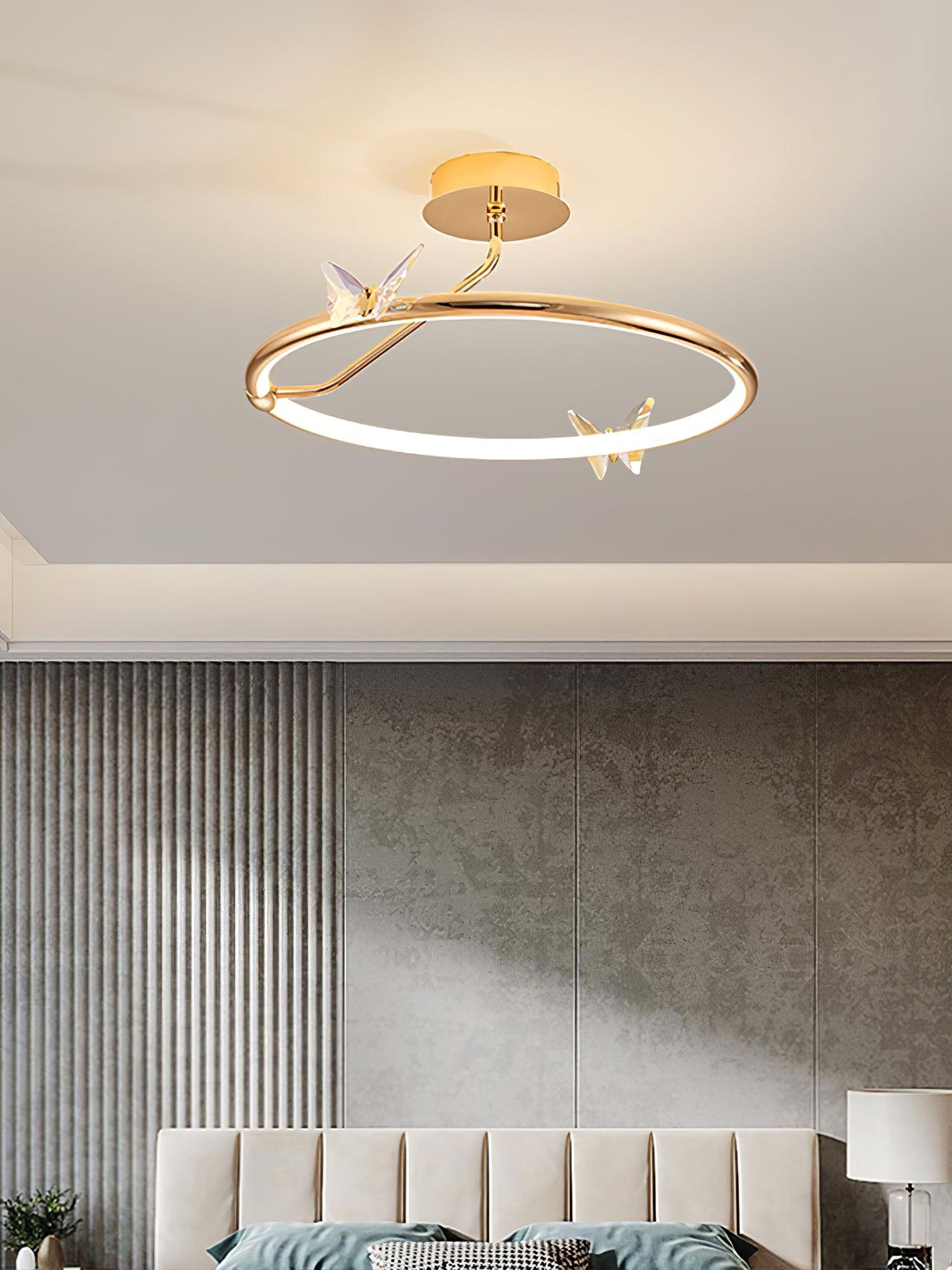 Magic Butterfly Ceiling Lamp | Aluminum Alloy & Crystal | Gold or Transparent