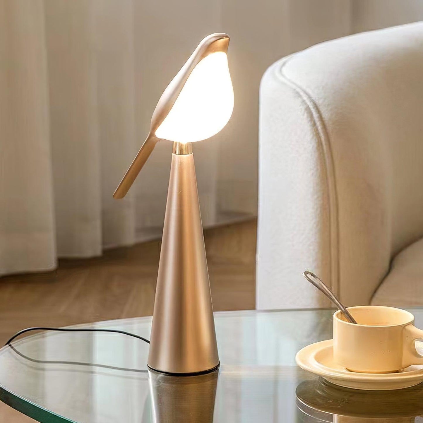 Magpie Art Table Lamp | Metal & Acrylic | Blue, Green, Rose Gold