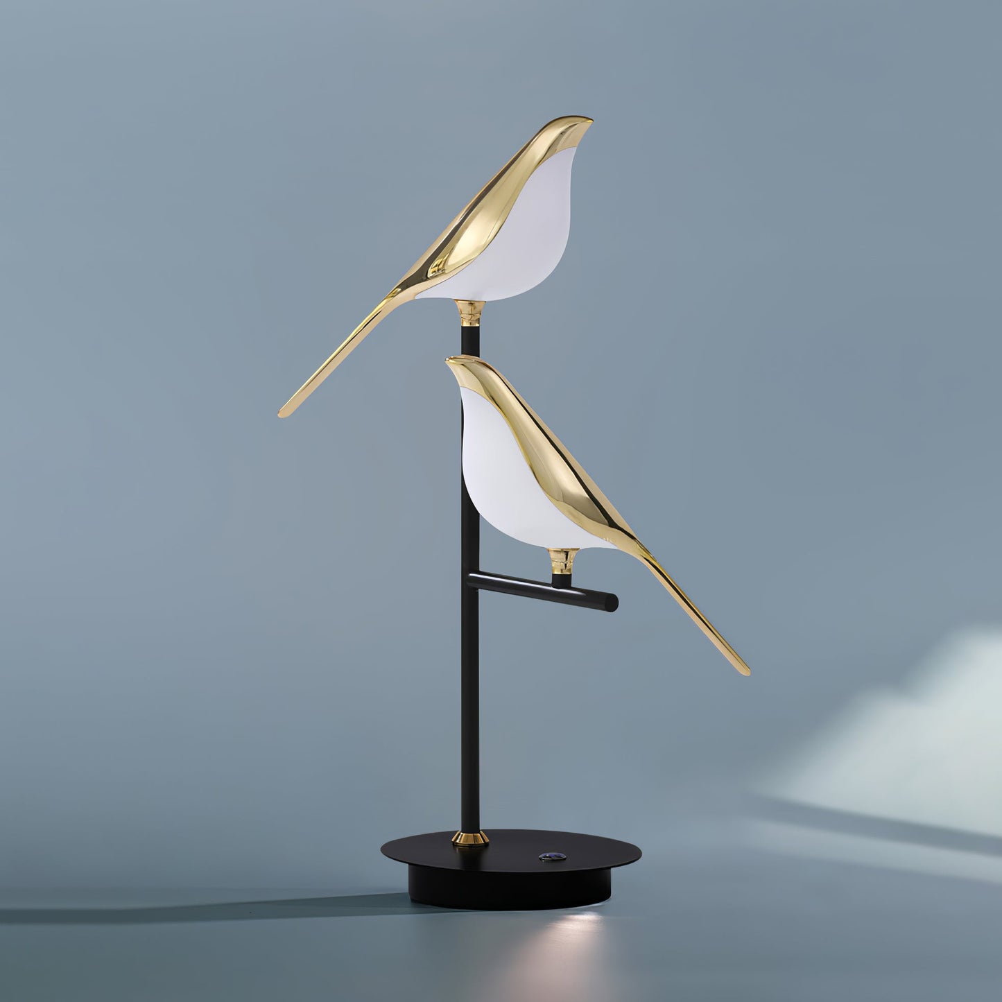 Magpie Perch Table Lamp | Metal, Acrylic, Iron | Black, Gold, White
