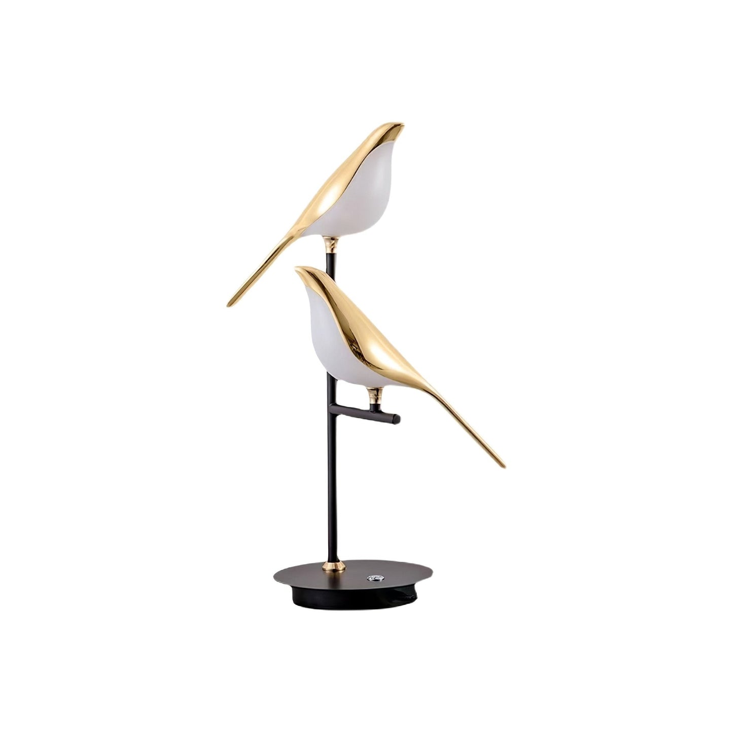 Magpie Perch Table Lamp | Metal, Acrylic, Iron | Black, Gold, White