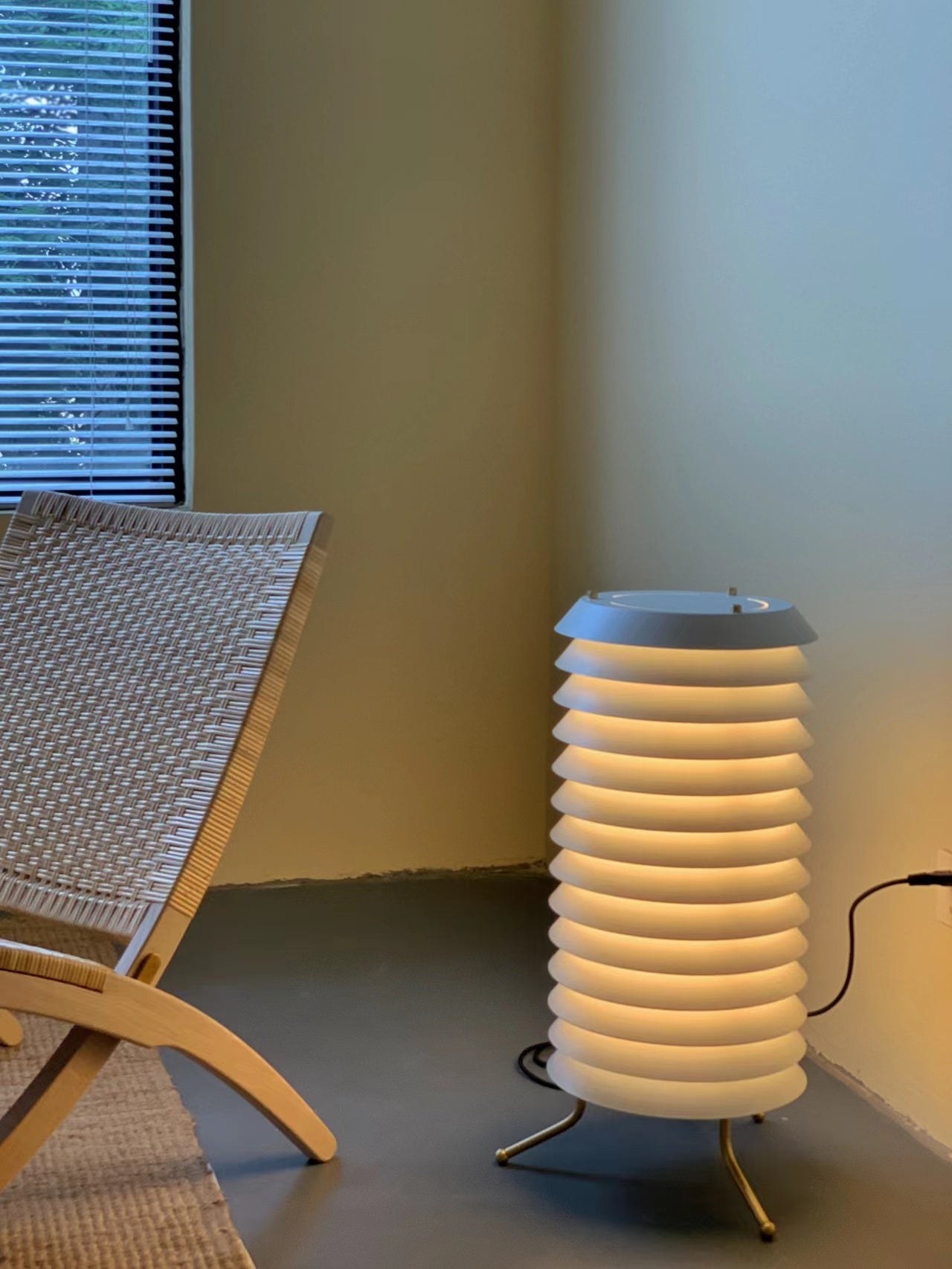 Baltic Tower Table Lamp | Metal | White Shade
