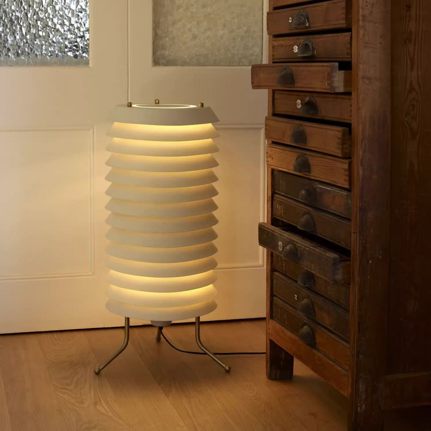 Baltic Tower Table Lamp | Metal | White Shade