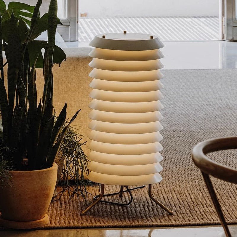 Baltic Tower Table Lamp | Metal | White Shade