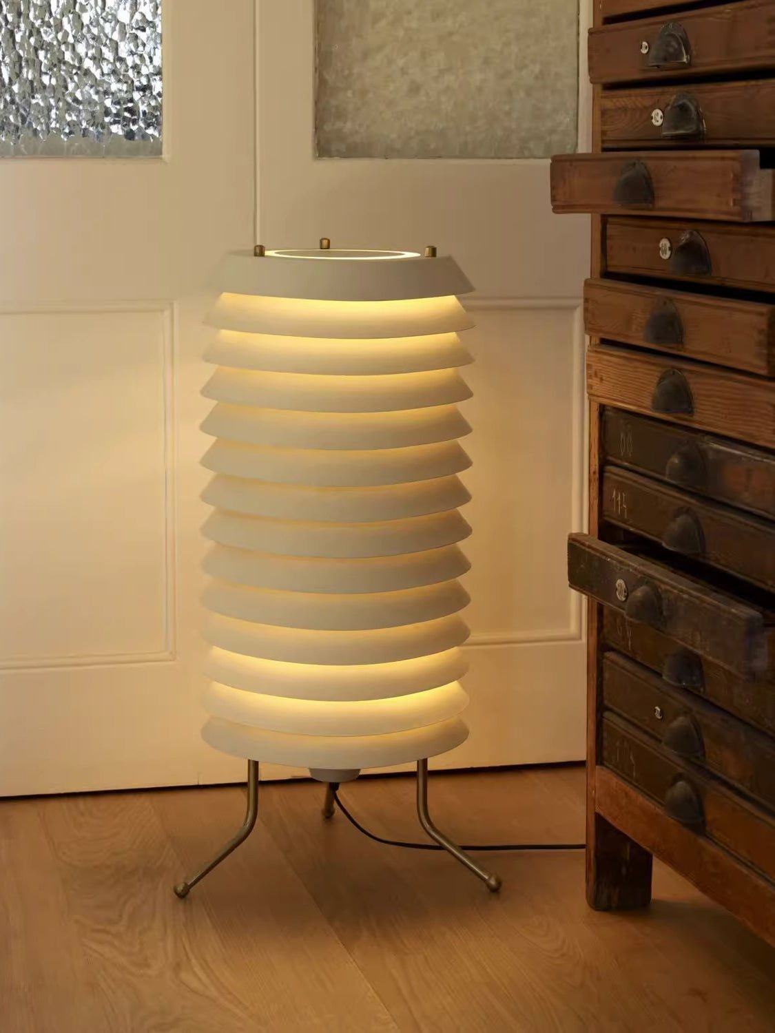 Baltic Tower Table Lamp | Metal | White Shade