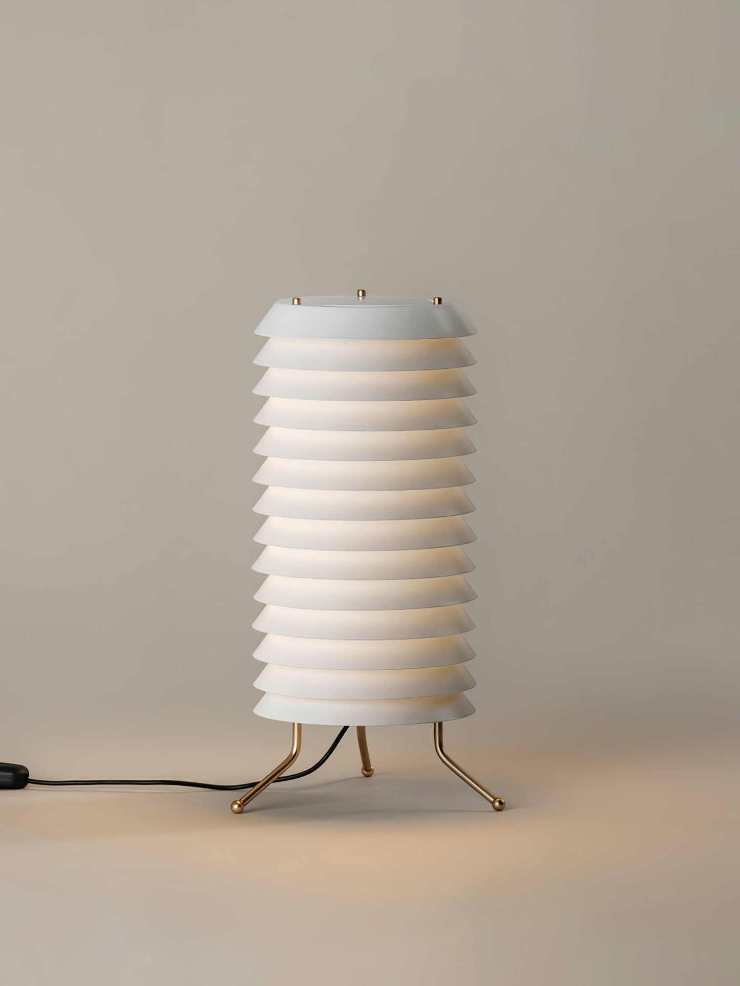 Baltic Tower Table Lamp | Metal | White Shade