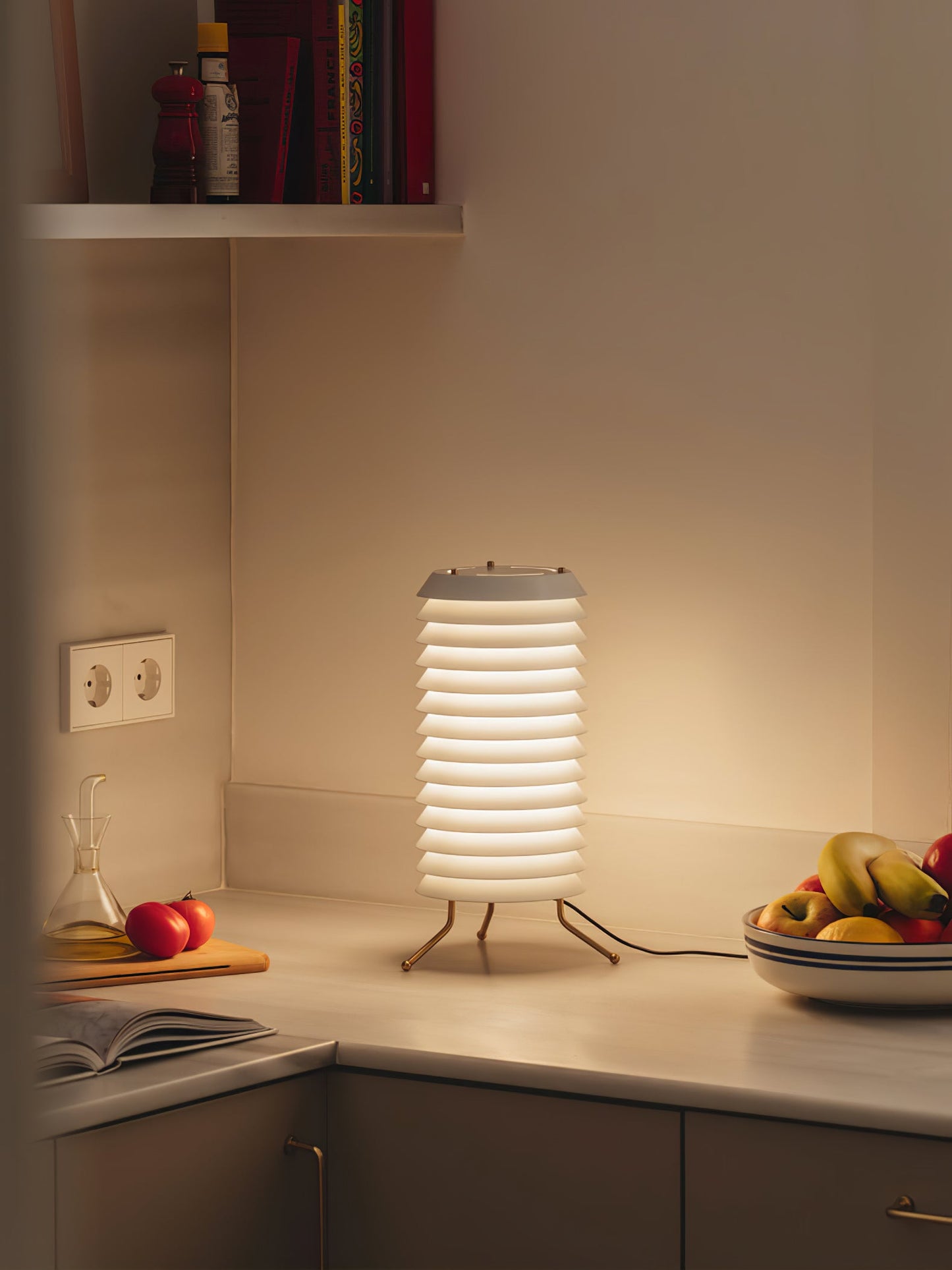 Baltic Tower Table Lamp | Metal | White Shade