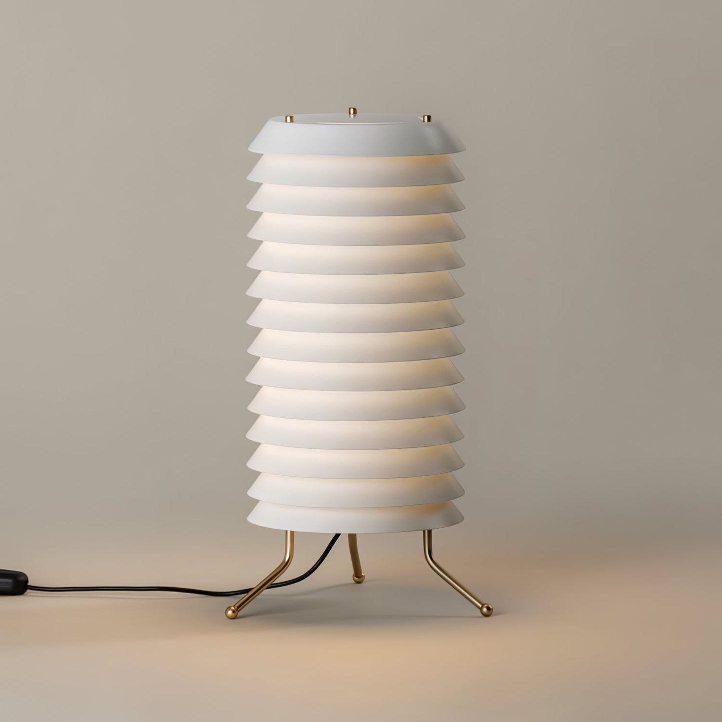 Baltic Tower Table Lamp | Metal | White Shade
