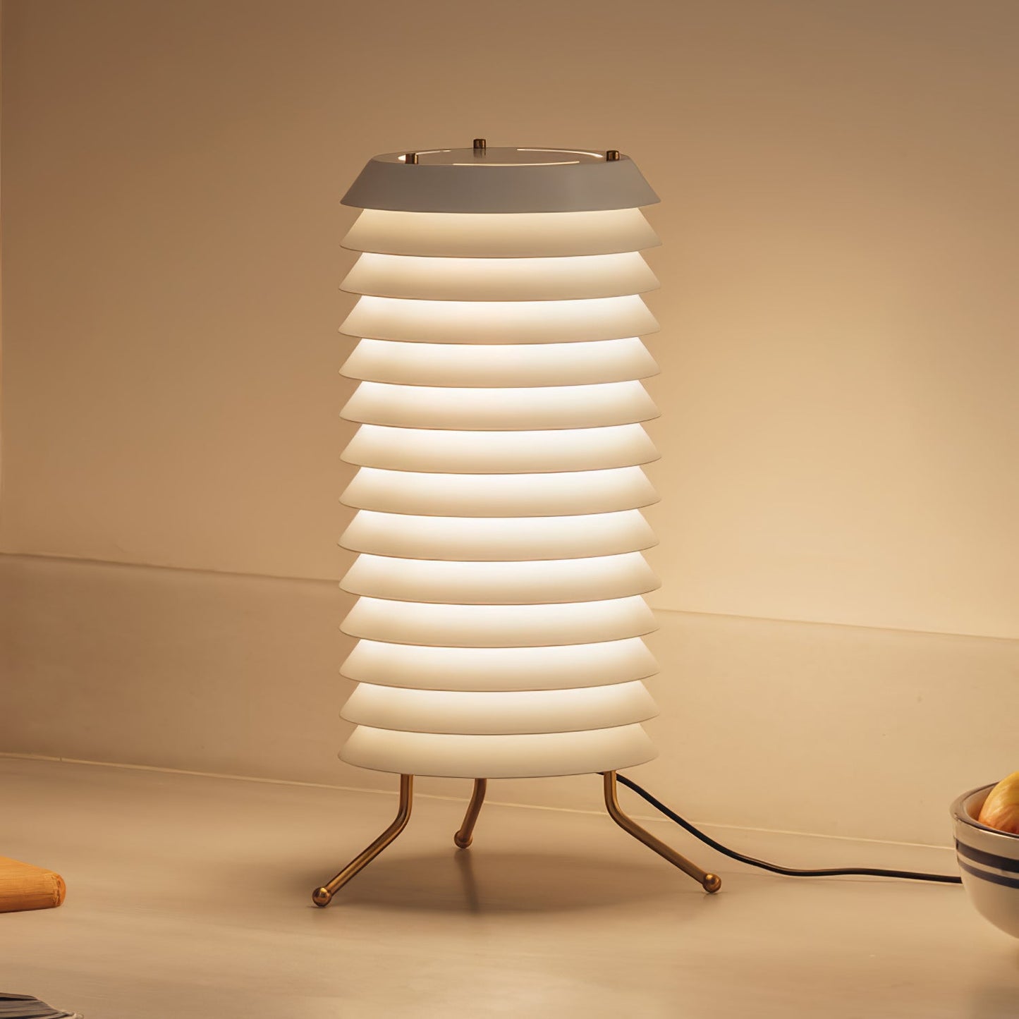 Baltic Tower Table Lamp | Metal | White Shade