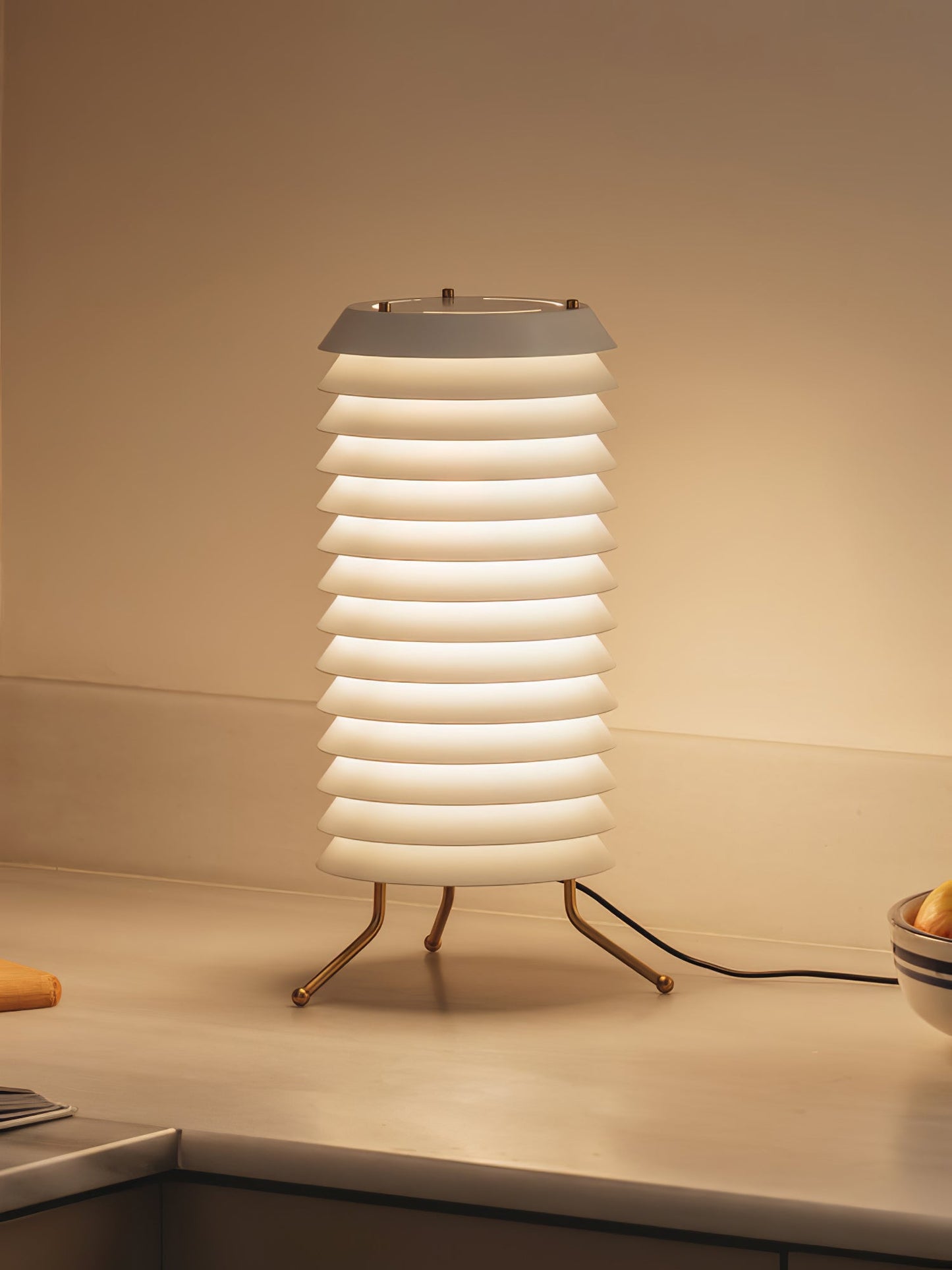 Baltic Tower Table Lamp | Metal | White Shade