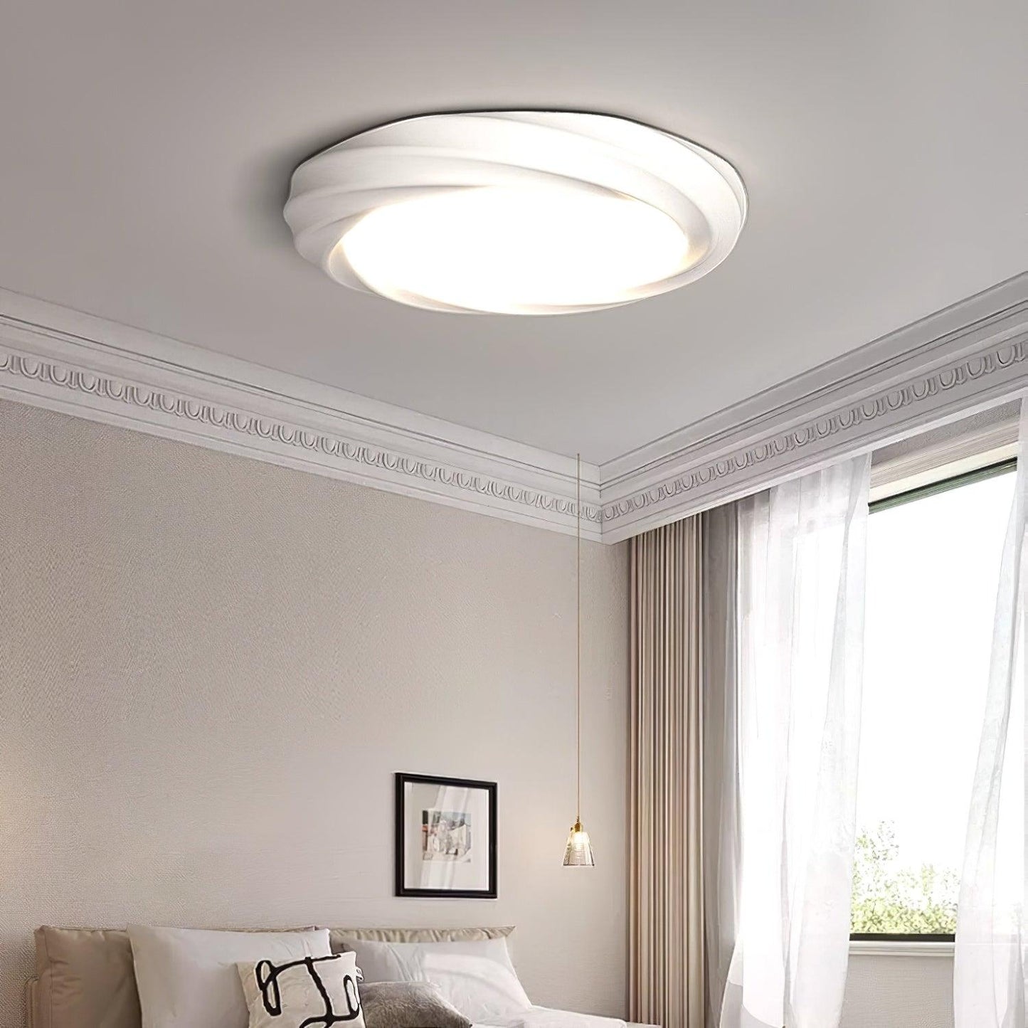 Maivy LED Flush Mount Ceiling Light | Acrylic & Resin | White, Beige, Green
