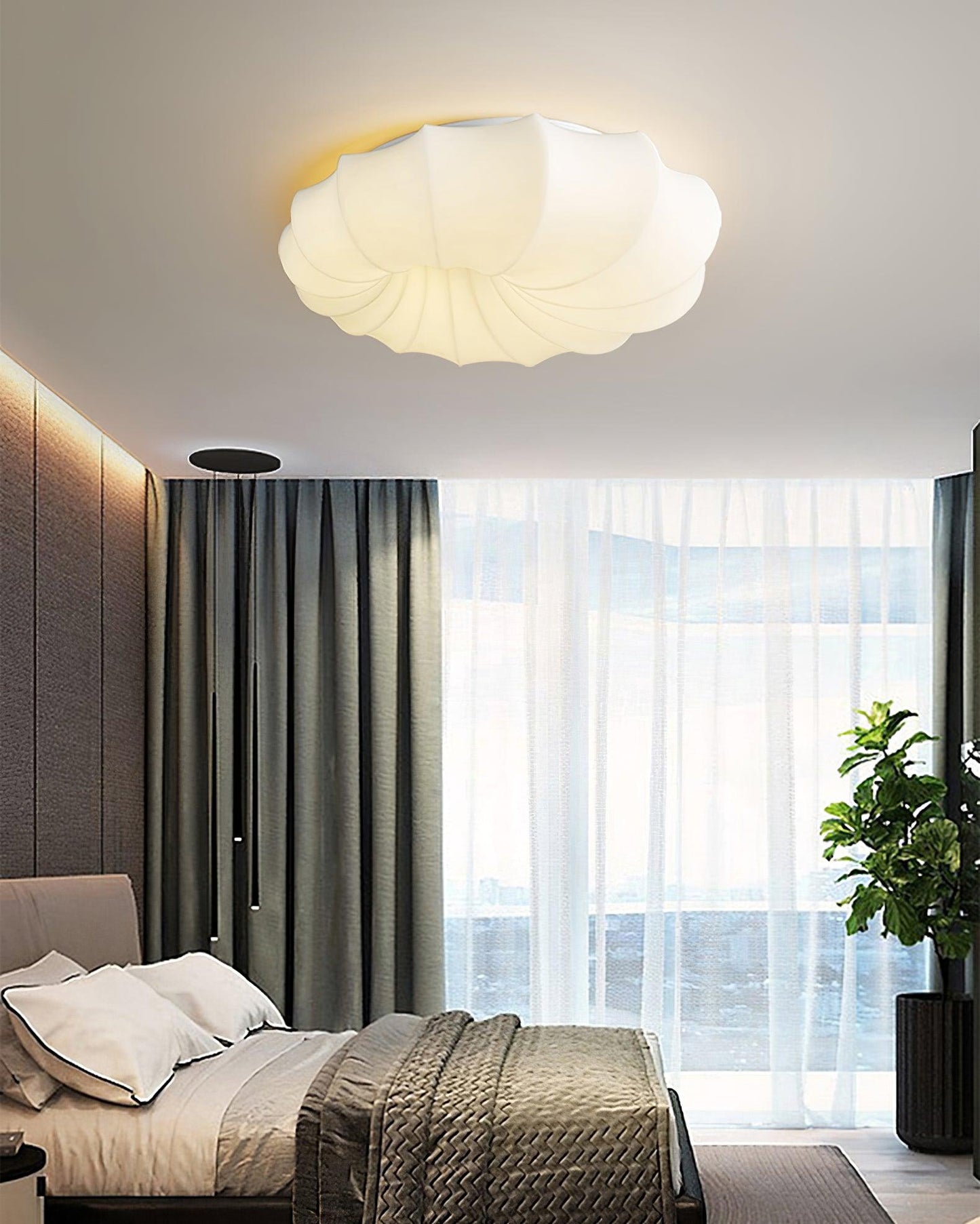 Malibu Ceiling Lamp | Metal & PE | White