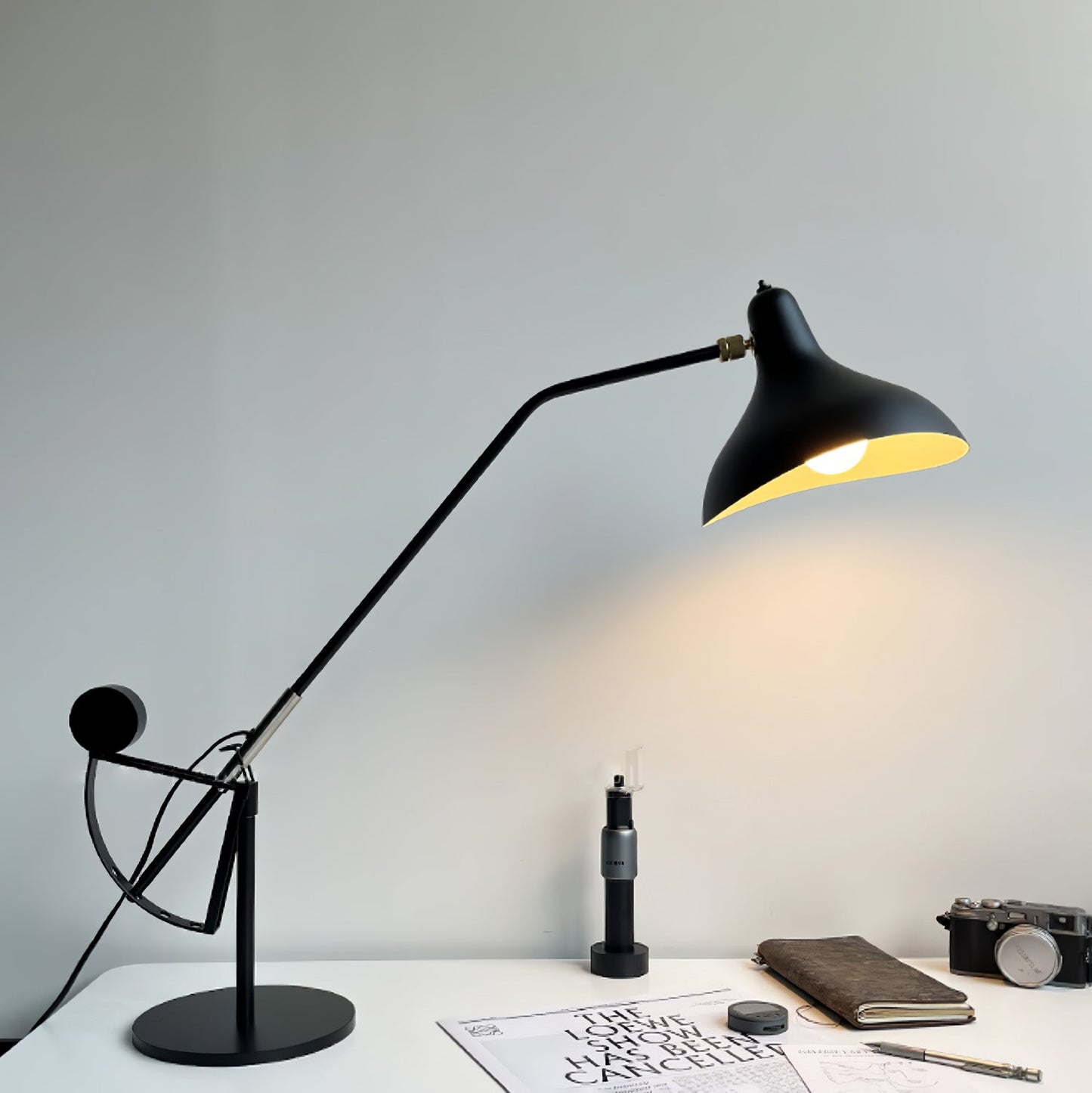 Oculus Table Lamp | Matte Black Metal | Adjustable Design