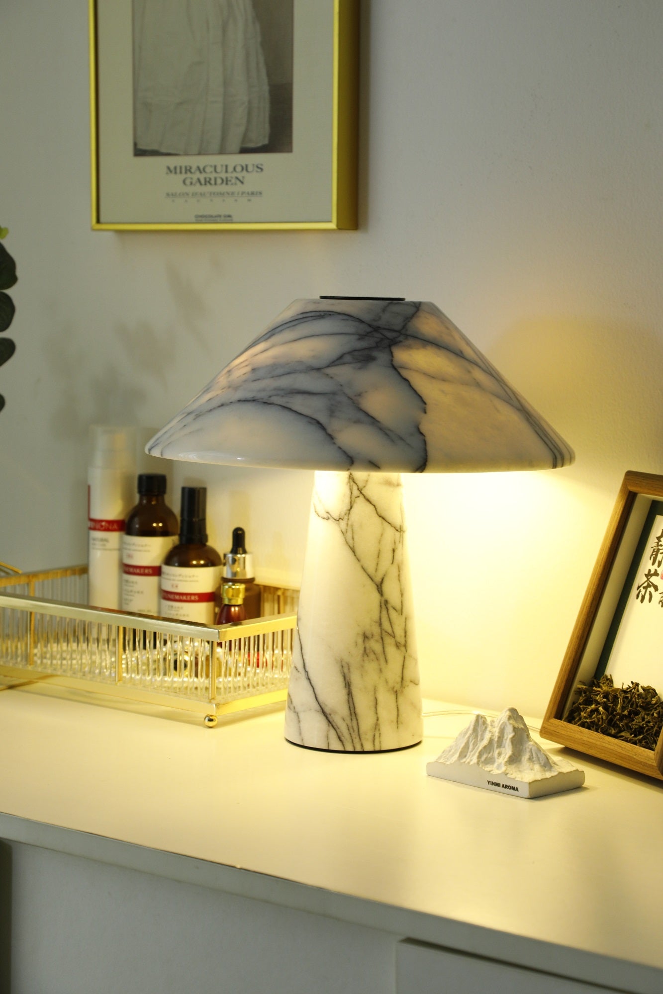 Marbella Marble Table Lamp | Marble | White