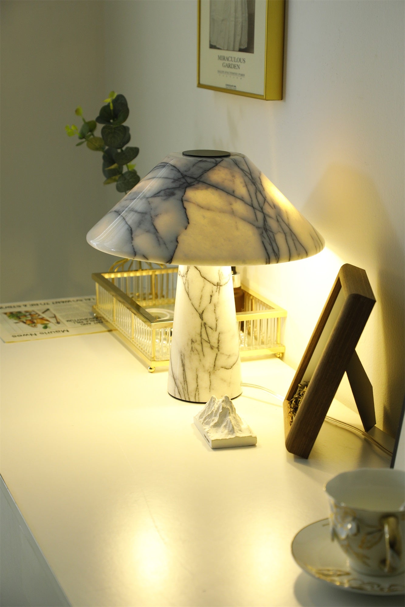 Marbella Marble Table Lamp | Marble | White