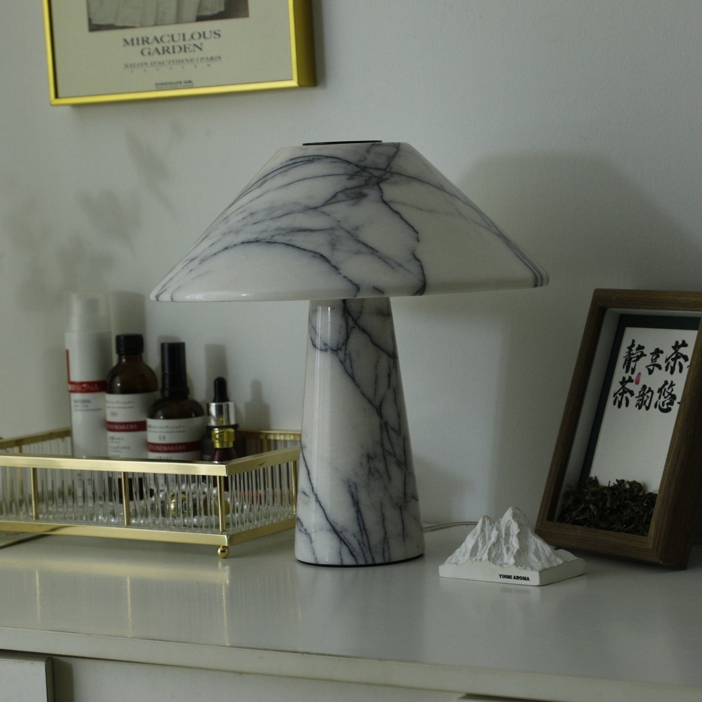 Marbella Marble Table Lamp | Marble | White