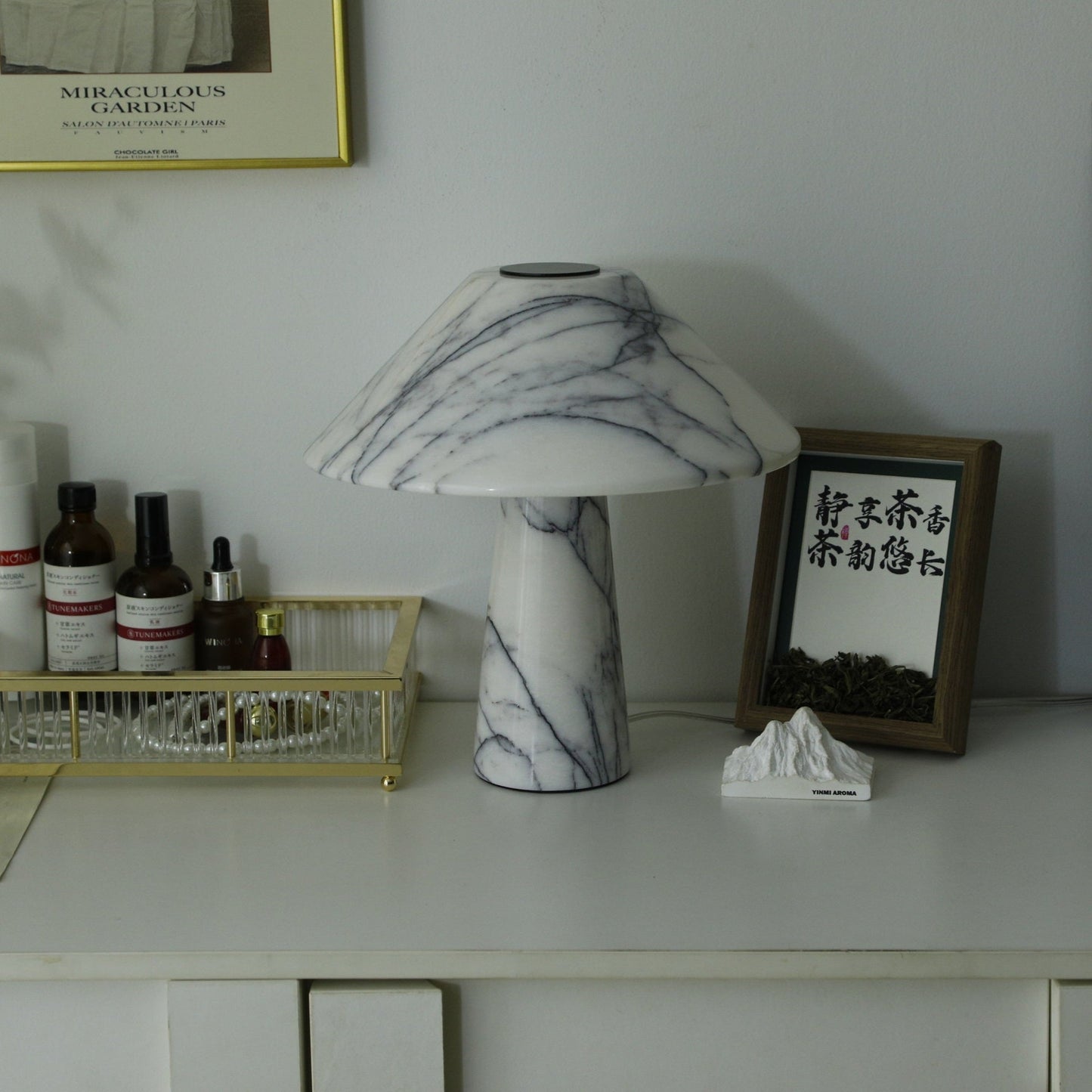 Marbella Marble Table Lamp | Marble | White