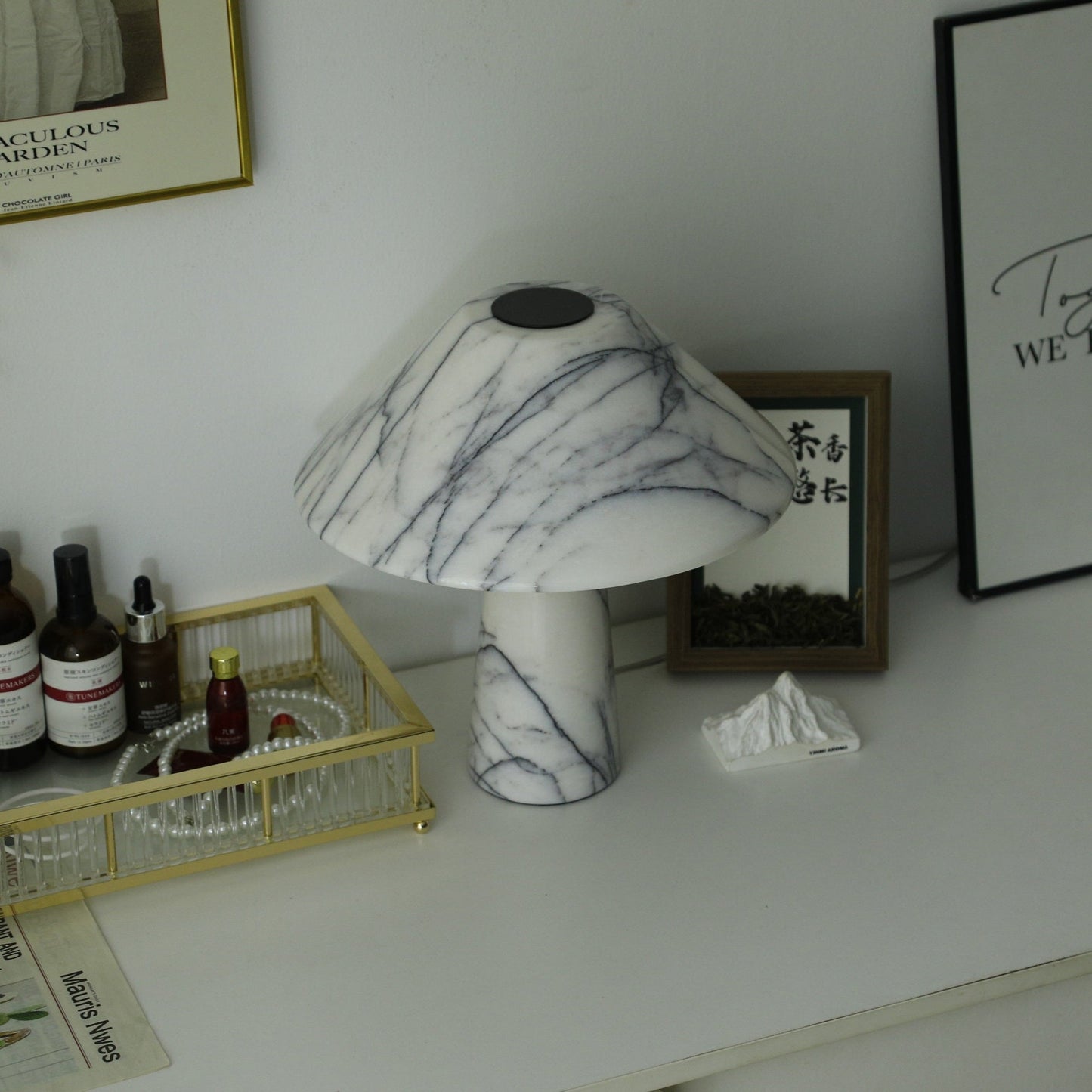 Marbella Marble Table Lamp | Marble | White