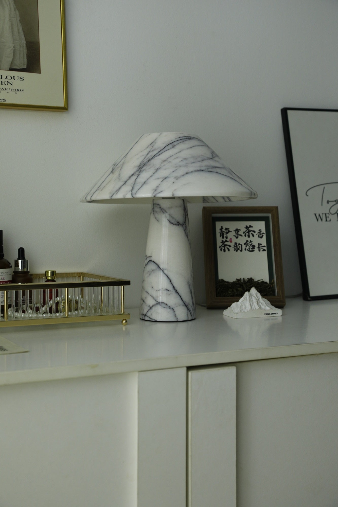 Marbella Marble Table Lamp | Marble | White