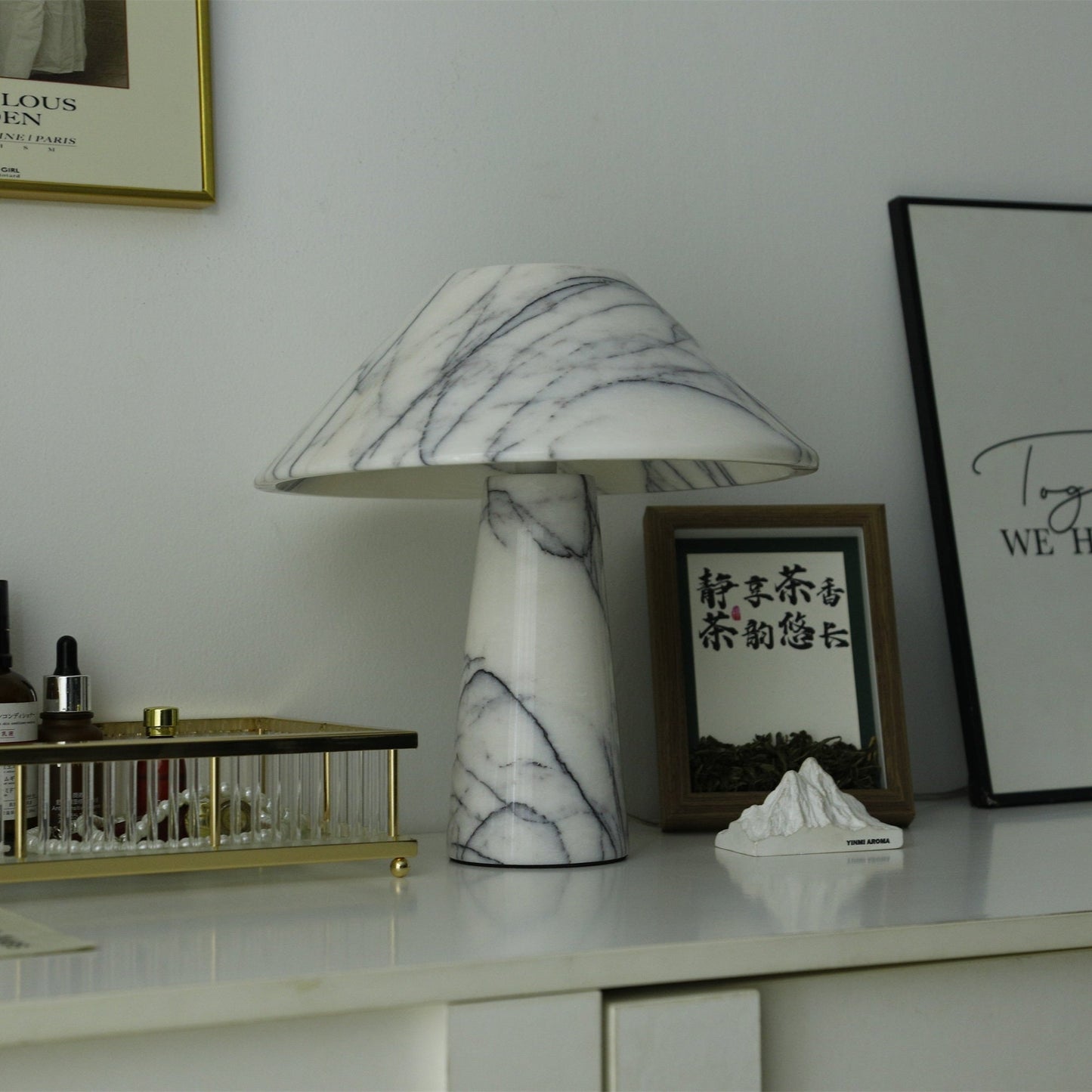 Marbella Marble Table Lamp | Marble | White