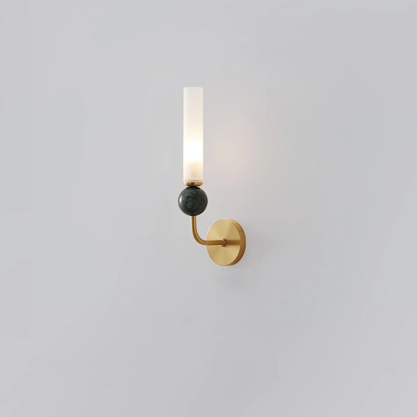 Marble Vertical Wall Lamp | Brass & Acrylic | Black, White, Green Marble