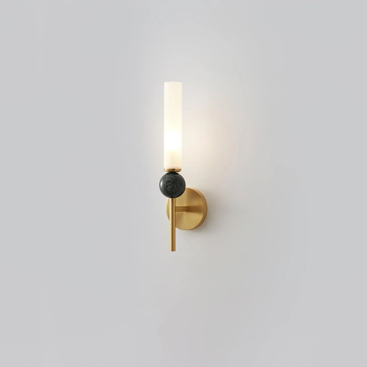 Marble Vertical Wall Lamp | Brass & Acrylic | Black, White, Green Marble