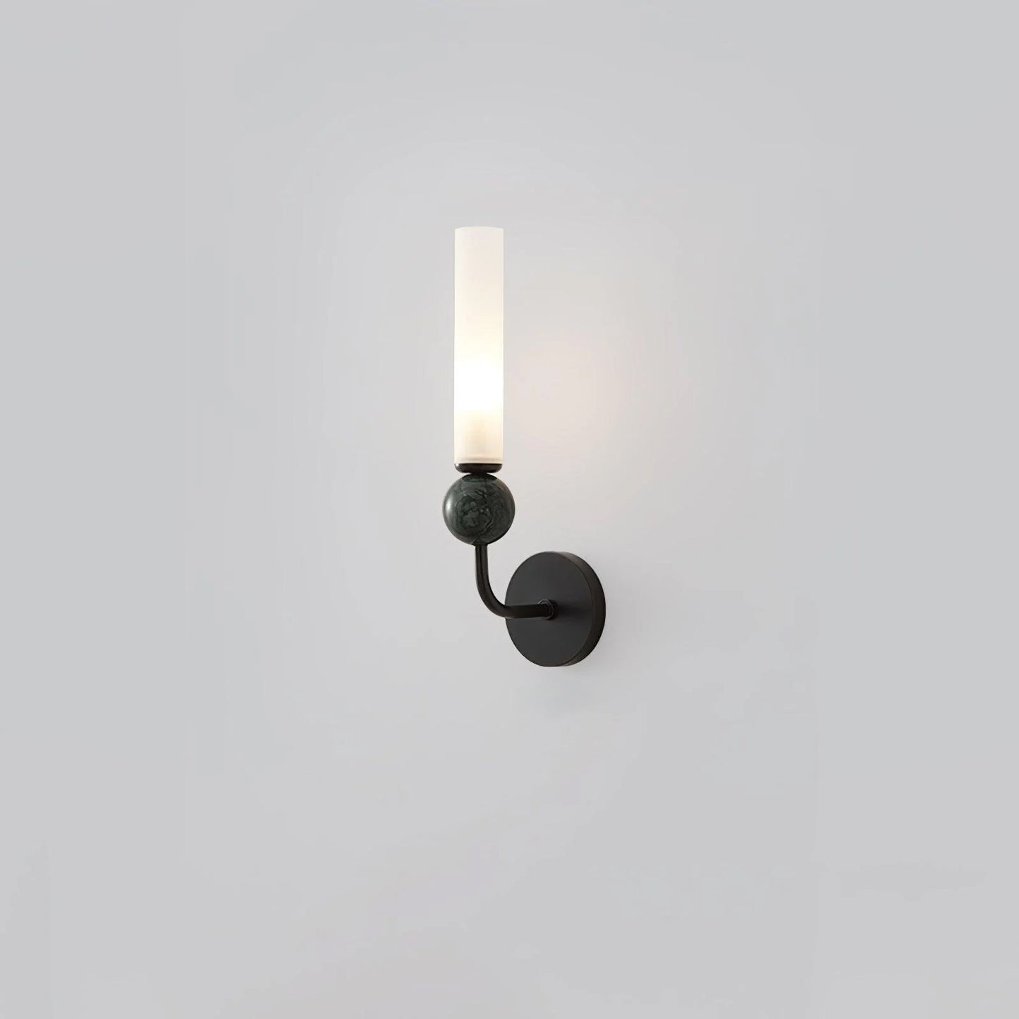 Marble Vertical Wall Lamp | Brass & Acrylic | Black, White, Green Marble