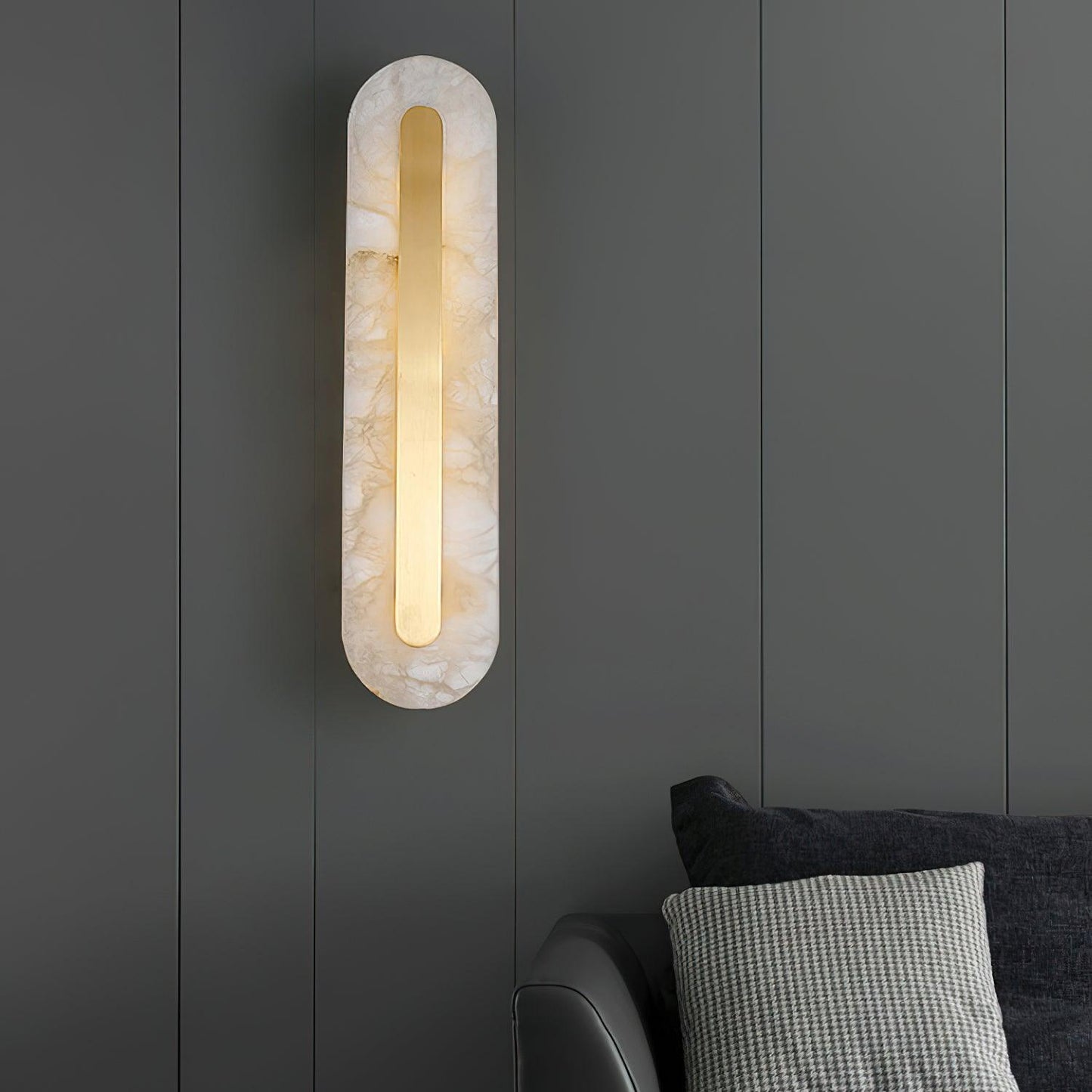 Alabaster Wall Sconce | Brass & Alabaster | Set of 2