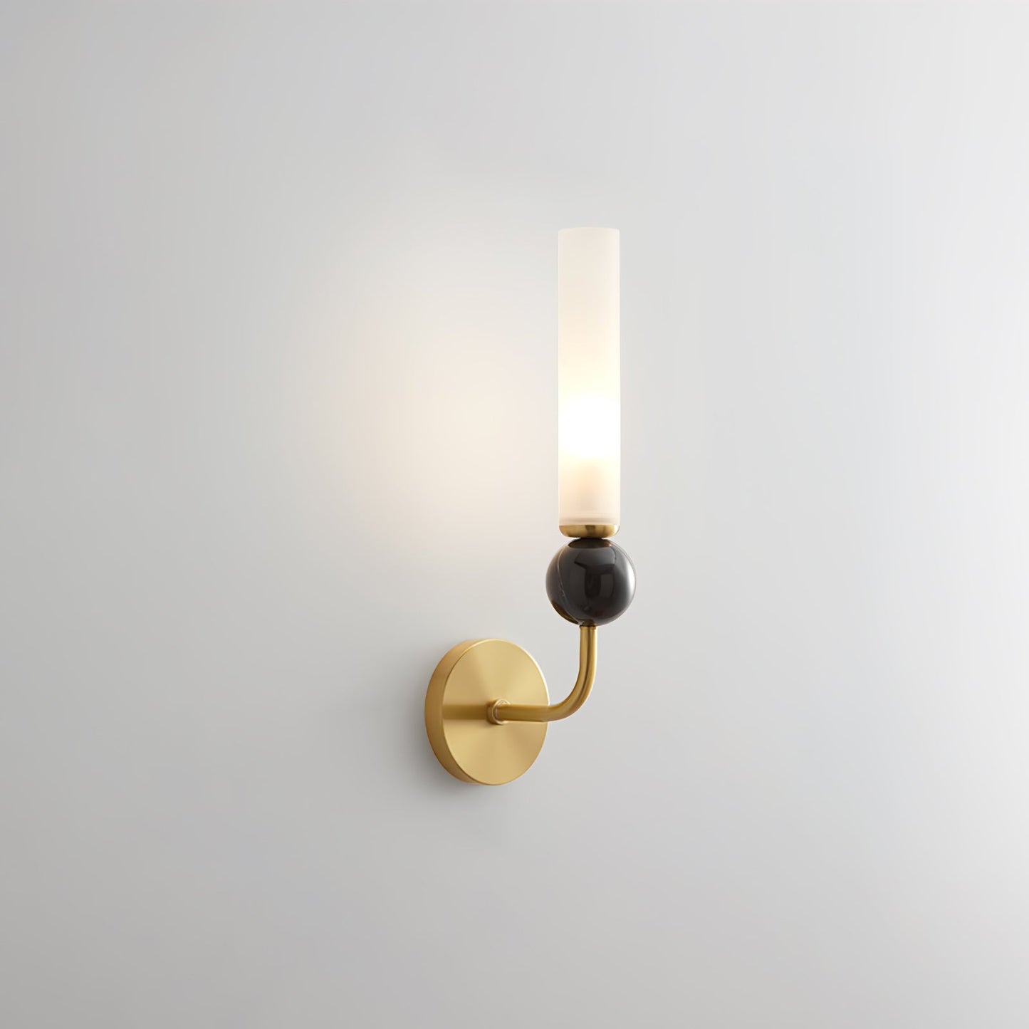 Marble Vertical Wall Lamp | Brass & Acrylic | Black, White, Green Marble