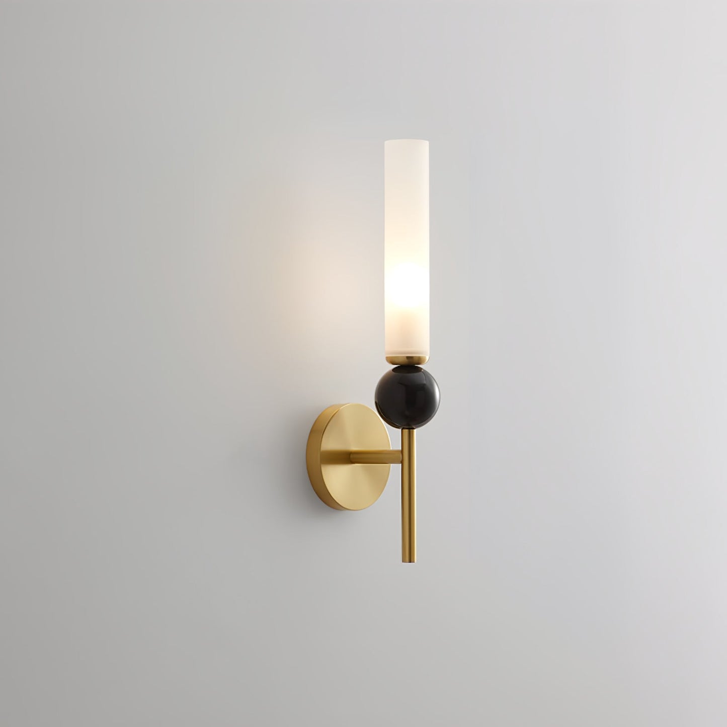 Marble Vertical Wall Lamp | Brass & Acrylic | Black, White, Green Marble