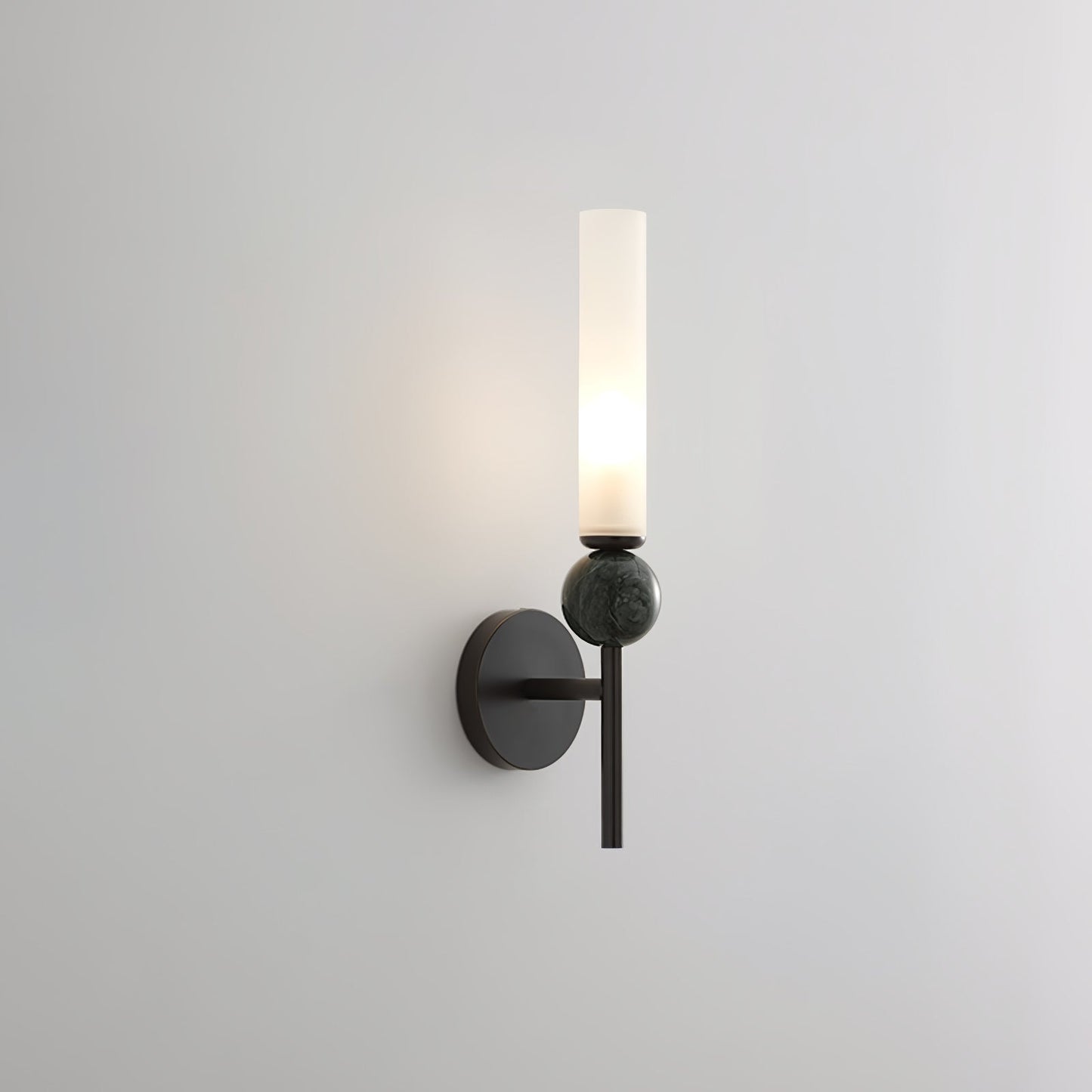 Marble Vertical Wall Lamp | Brass & Acrylic | Black, White, Green Marble