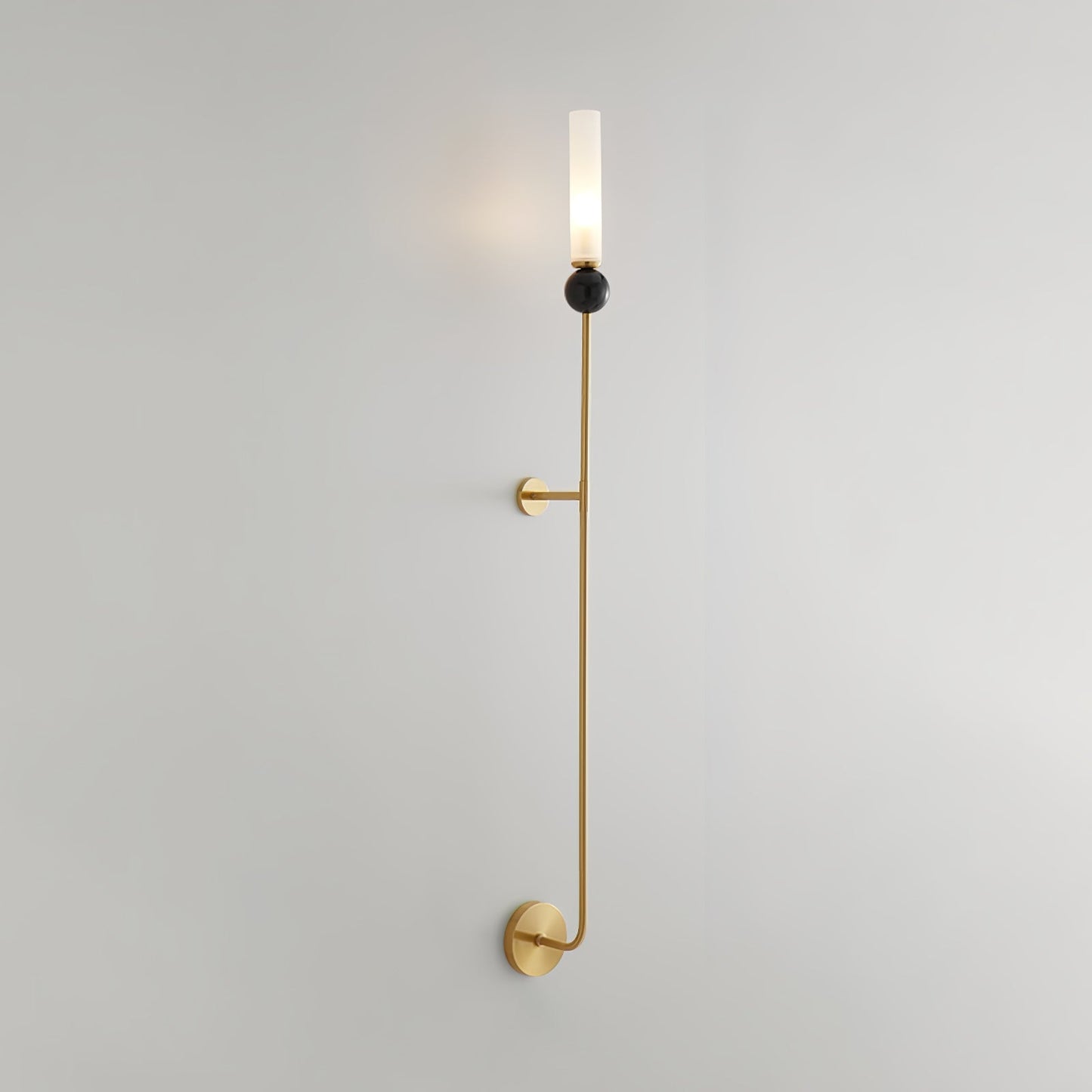 Marble Vertical Wall Lamp | Brass & Acrylic | Black, White, Green Marble
