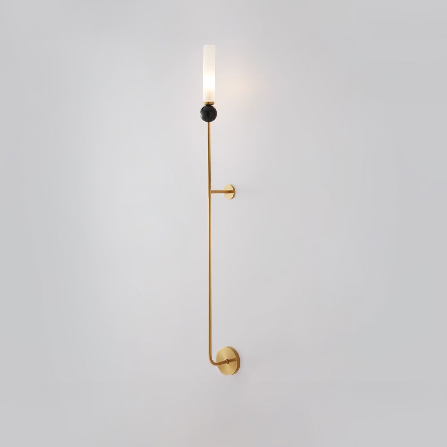 Marble Vertical Wall Lamp | Brass & Acrylic | Black, White, Green Marble