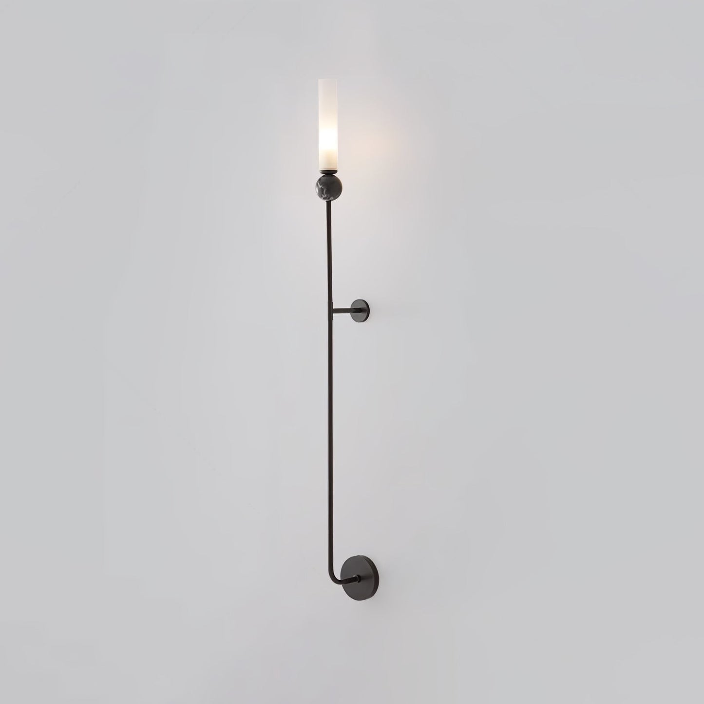 Marble Vertical Wall Lamp | Brass & Acrylic | Black, White, Green Marble