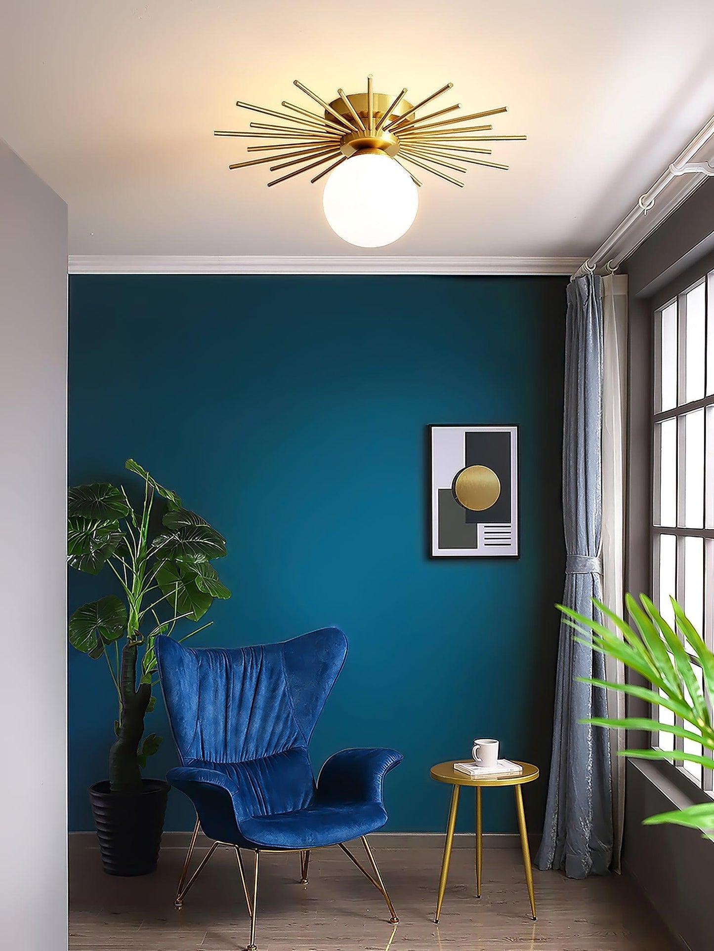 Ceiling Lamp | Brass Gold Finish | 40cm Diameter