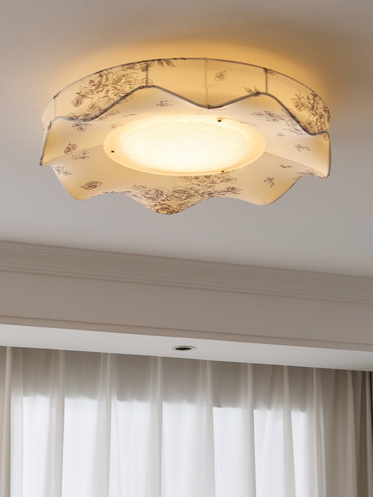 Marisca Ceiling Light | Fabric & Metal | Beige Shade
